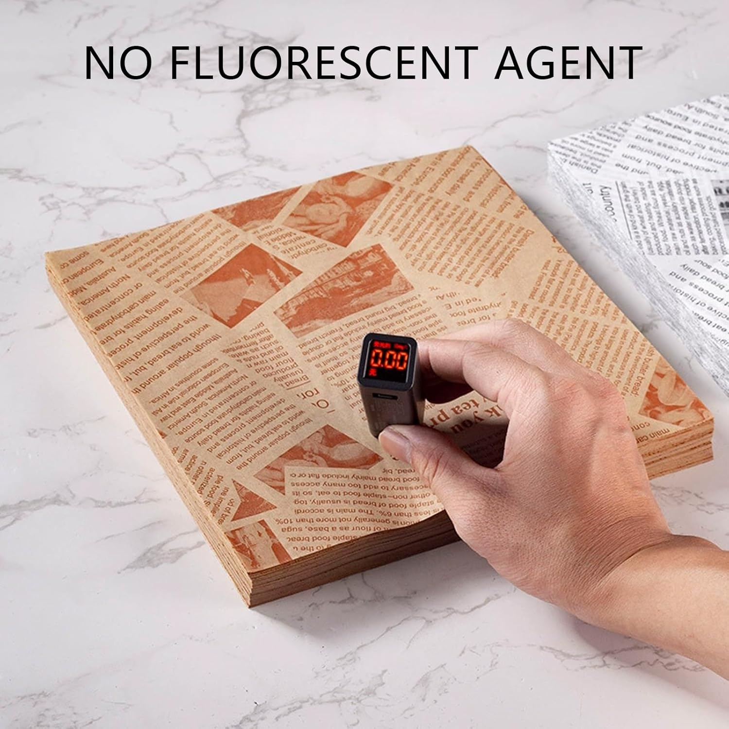 200 PCS 4 Sizes Newspaper Greaseproof Paper Sheets, Burger Cheese Wrapping Papers, Napkins Greaseproof Paper, Old Newspaper Baking Papers for Cheese Bread Sandwich Fries (22Cm, 20Cm, 18Cm, 15Cm) image number 3