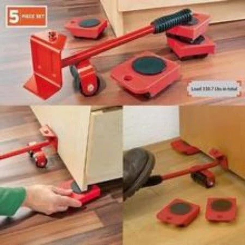 Bliss Gifts & Homewares Furniture Lifter Mover Tools Set I Heavy Duty Multifunctional Furniture Lifter with 4 Wheeled Corner Movers I for Sofas Couches Refrigerators I Easy and Safe Moving (Red) image number 4
