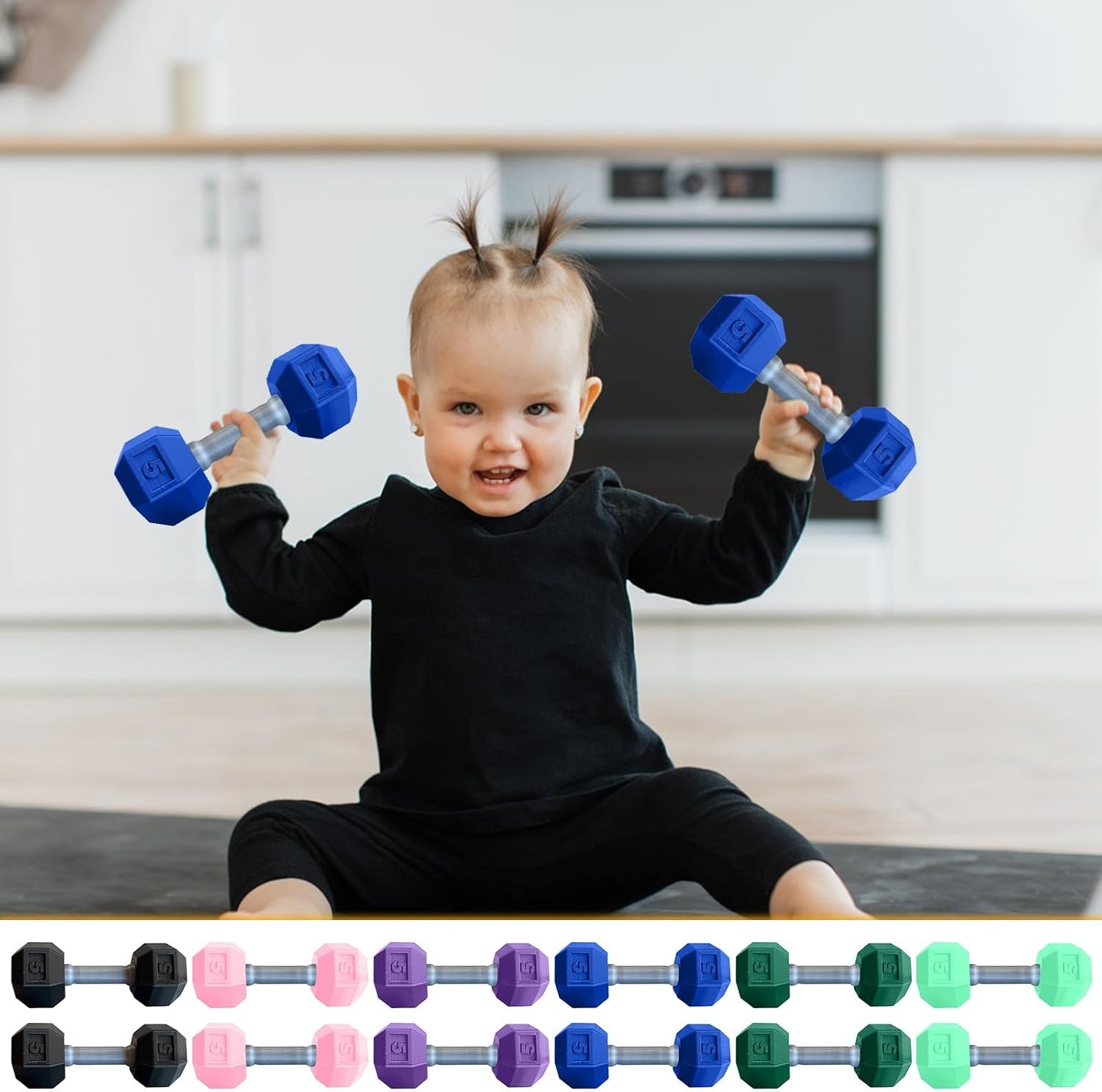 2Pcs/Set Dumbbells for Children Plastic Kids Hand Weight Lifting Set Funny Weights Fitness Toddler Home Gym Exercise Barbell Workout Equipment Kindergarten Sport Toys/1147