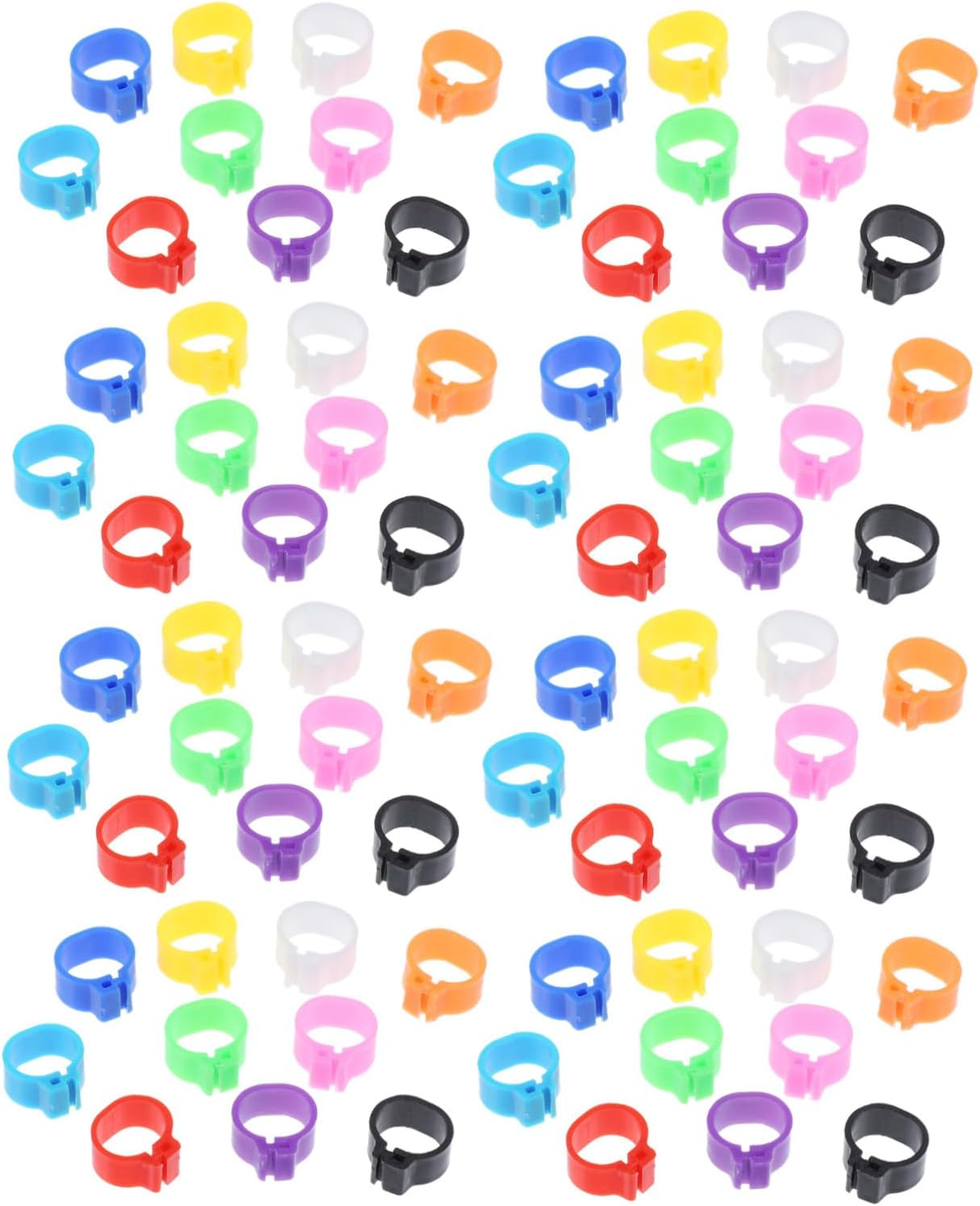 Yardwe 300Pcs Pigeon Foot Rings Plastic Bird Leg Bands for Identification for Pigeon Leg Banding and Random Color