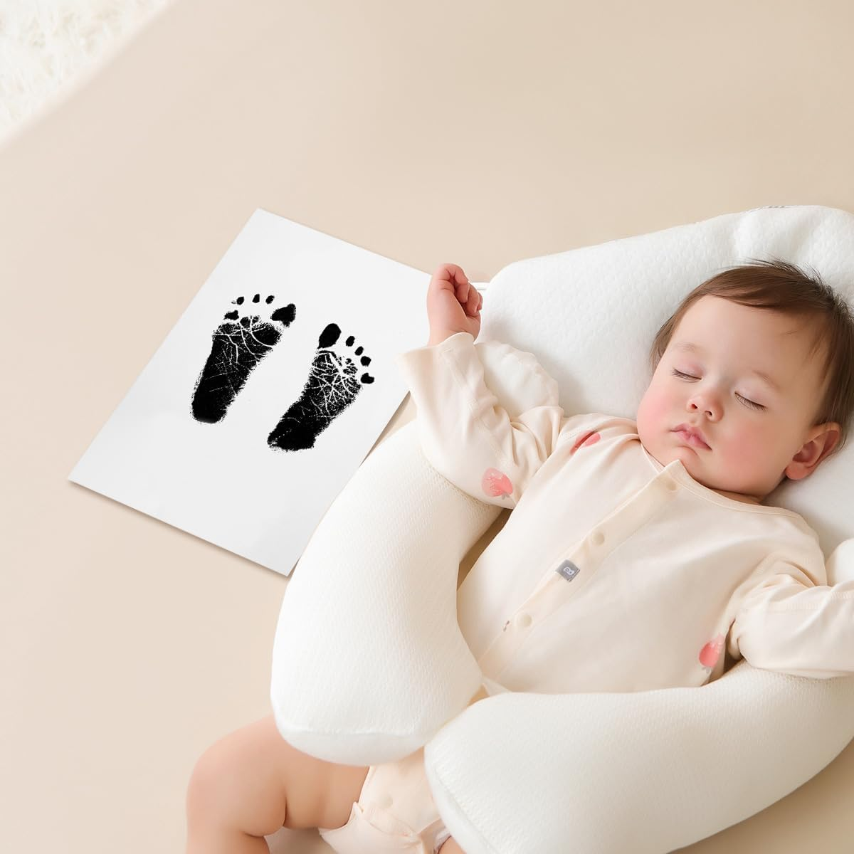 Inkless Baby Hand and Footprint Kit with Safe Pad for Ink Impression Casting Create a First Year Keepsake Months Milestone Cards My First Cards Postpartum Gifts for Girl or Boy Baby Books (6 PCS Set Gift Box) image number 2