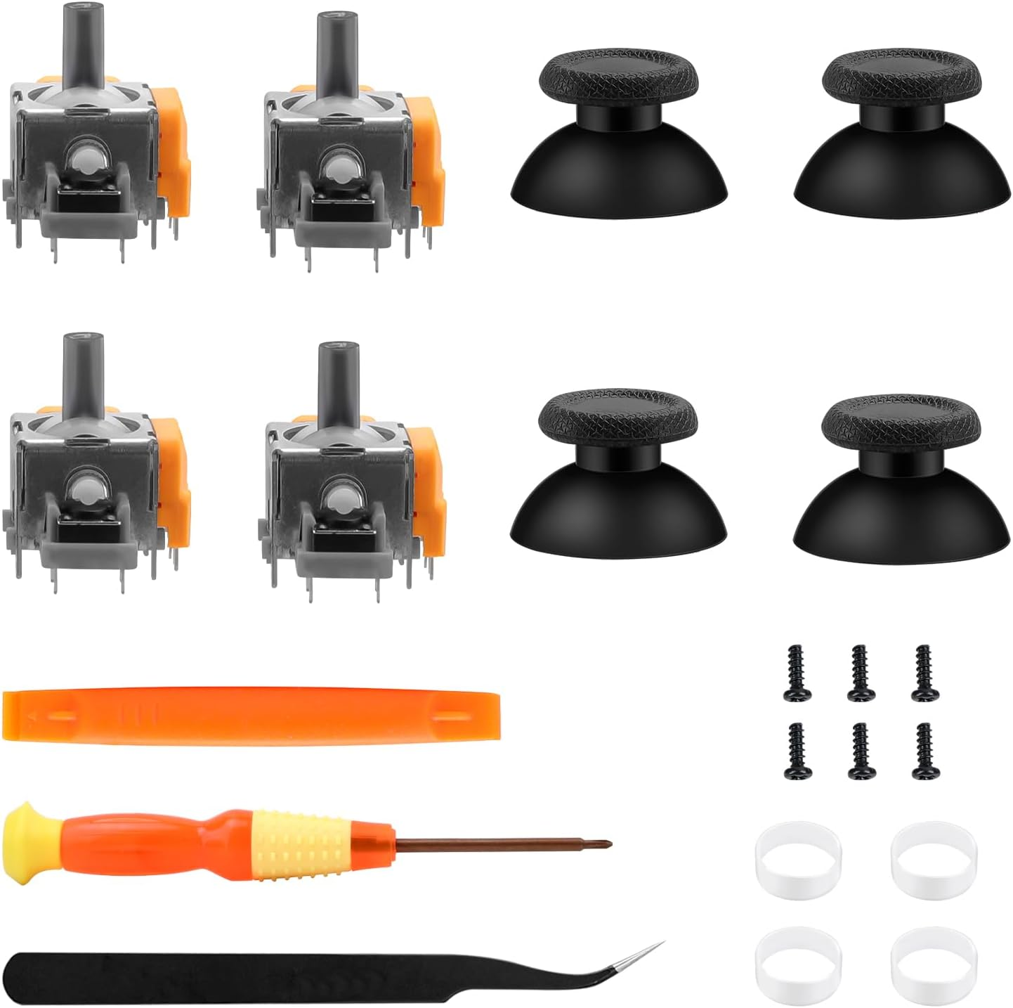 TOMSIN Joysticks Replacement for PS5 Controller,4 Pack Hall Effect 3D Analog Sensor Joysticks Module with Thumbsticks Cap for Playstation 5 Conrtoller,Thumbsticks Repair Kit for PS5 Controller image number 6