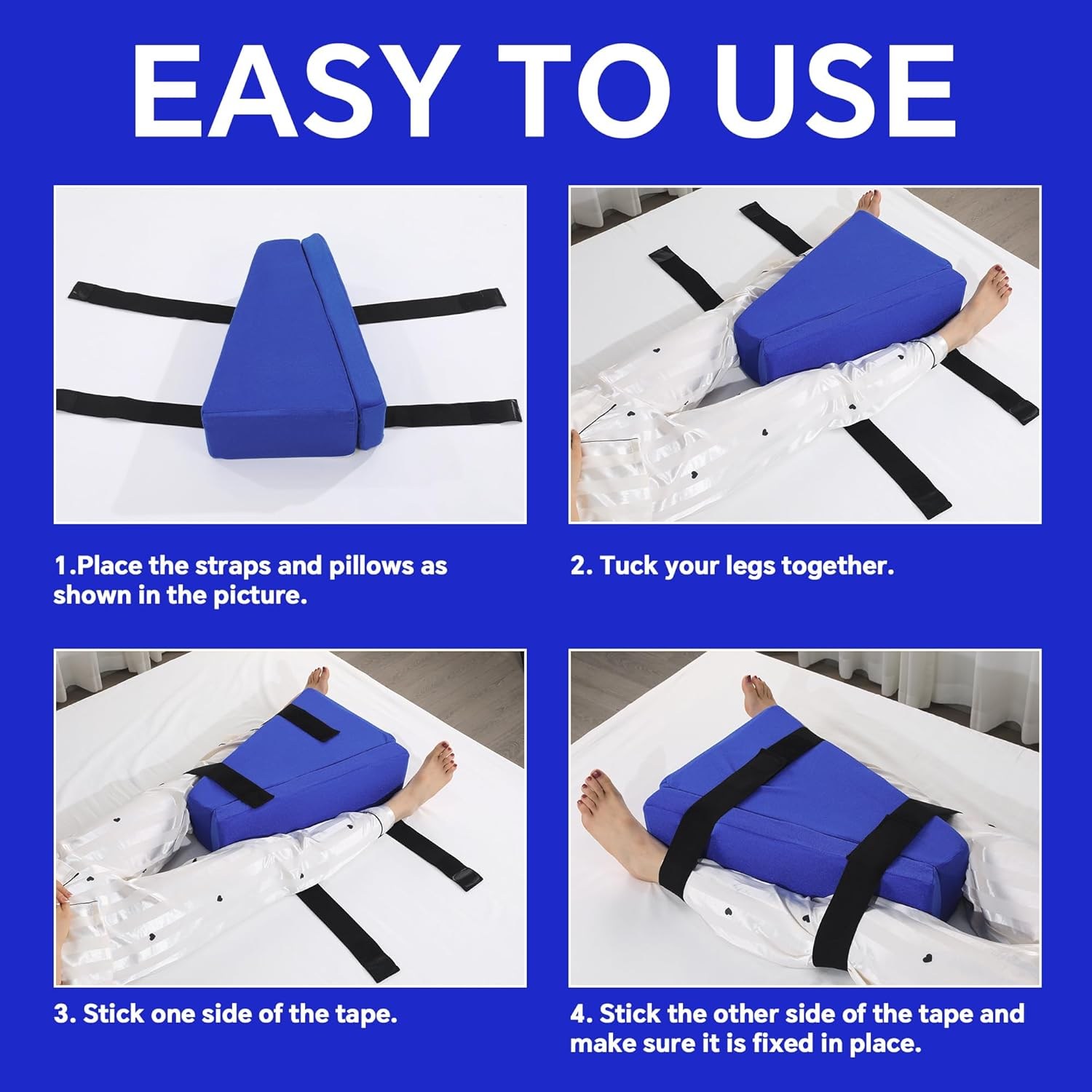 ROYALAY Adjustable Hip Replacement Kit after Surgery, Knee Elevation Pillow Post Surgery Knee Replacement, Hip Abduction Pillow with Adjustable Strap, Hip Replacement Recovery Aids with Washable Cover image number 2