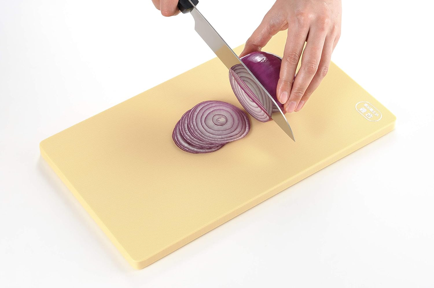 Yoshikawa SJ1494 Cutting Board, Made in Japan, for Cooking, Beige, 13.8 X 8.1 Inches (35 X 20.5 Cm), Antibacterial Elastomer, Soft per Blade image number 1