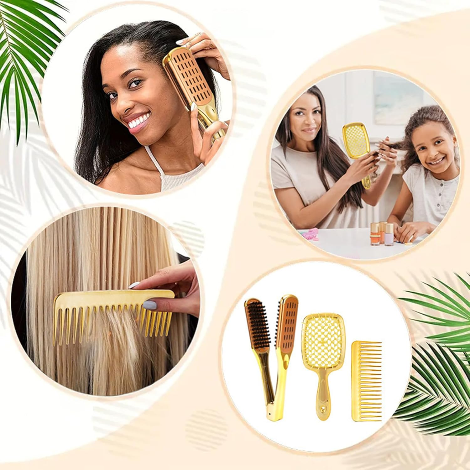 DAWCBVJQ Hair Comb Set | Double Sided Styling Comb Set | Beauty Makeup Straightening Brush Stylist Tool for Wet Dry Use image number 6