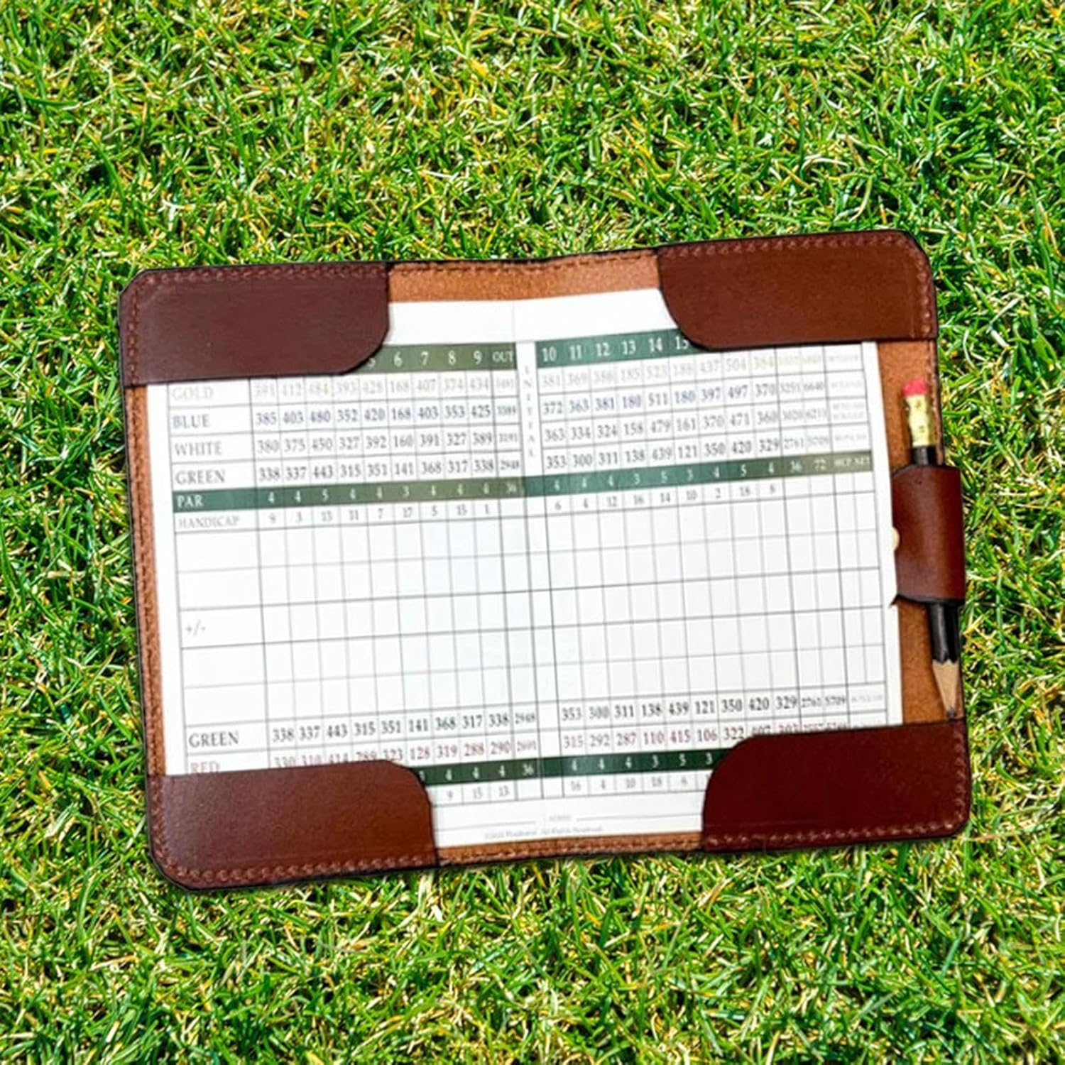 Golf Scorecard Holder, Yardage Book Cover, Exercise PU Leather, Golf Scorecard Golf Score Cards Holder for Game Outdoor Gifts image number 2