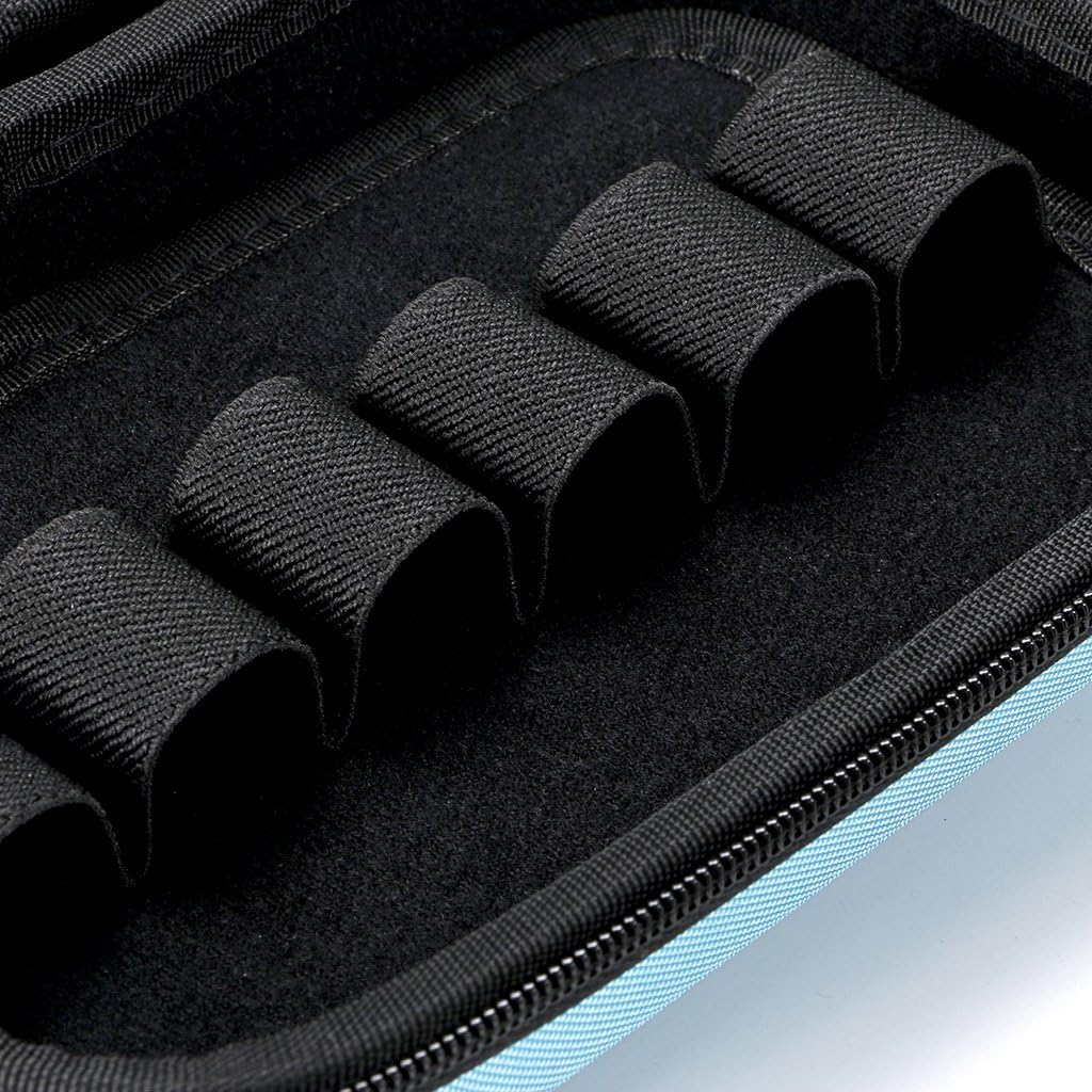 Hipiwe Hard Shell Essential Oil Carrying Case Holds 12 Bottles (Can Hold 5Ml, 10Ml, &10Ml Rollers) Travel Size Essential Oils Bag Organizer, Blue