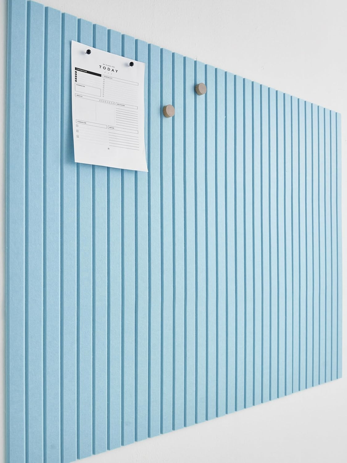 Large Cork Board for Office Black Felt Board Alternative - Slat Wall Paneling, Felt Bulletin Board Tiles for Office Wall Decor, Push Pin Board Wall Organizer for Office -12-Pack (Marble White)