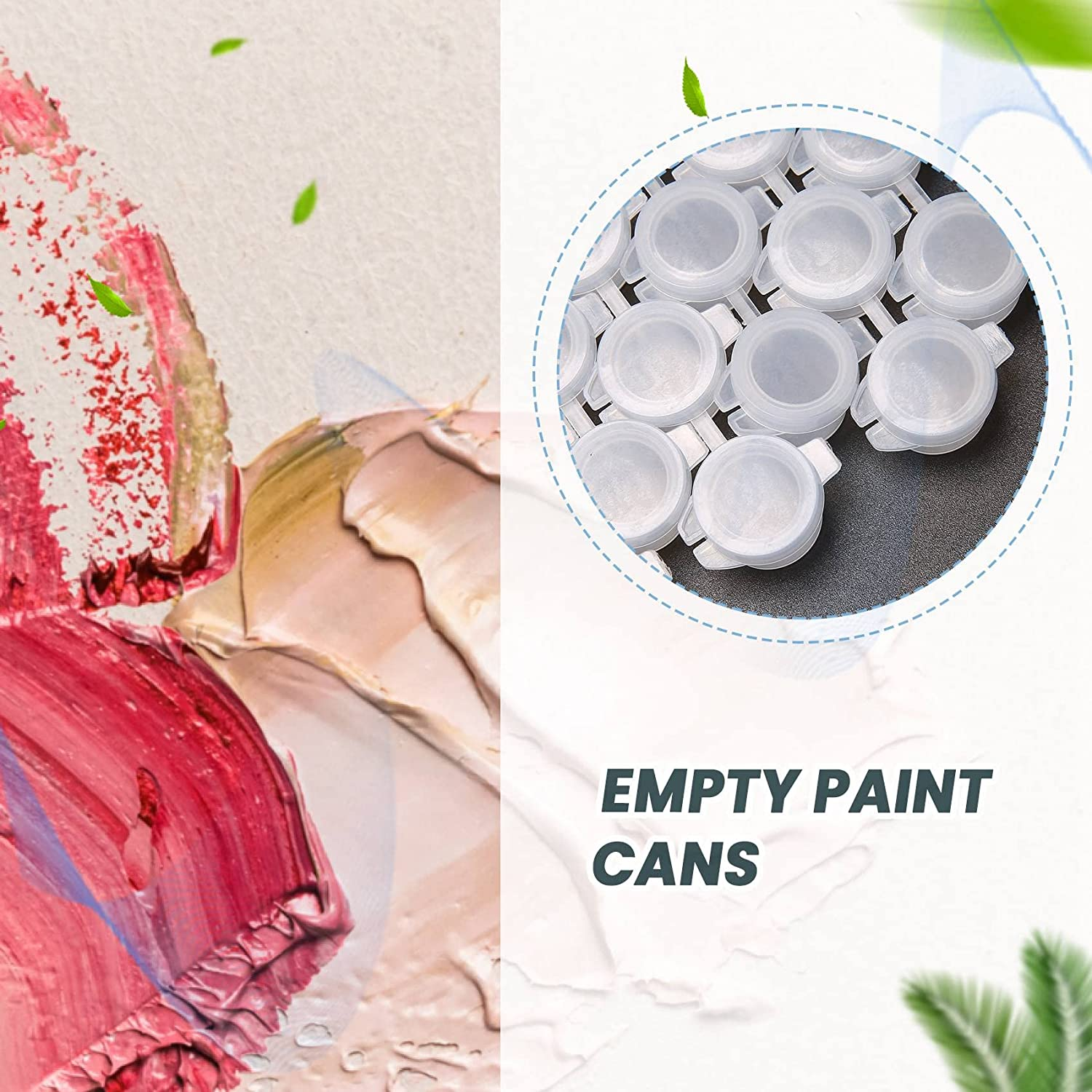 Dovhmoh 30 Strips 180 Pots Paint Pots Strips 3 Ml Mini Paint Pot Empty Paint Cups Crafts Plastic Storage Containers image number 4