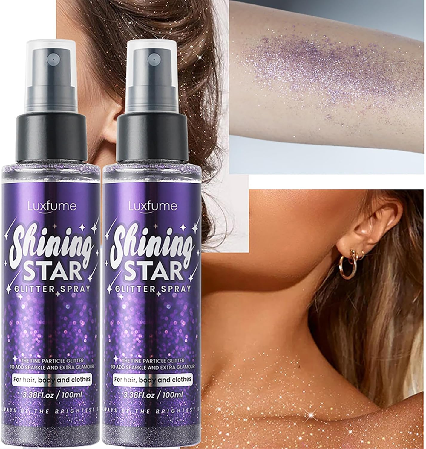 Body Glitter Spray for Clothes, Purple image number 2
