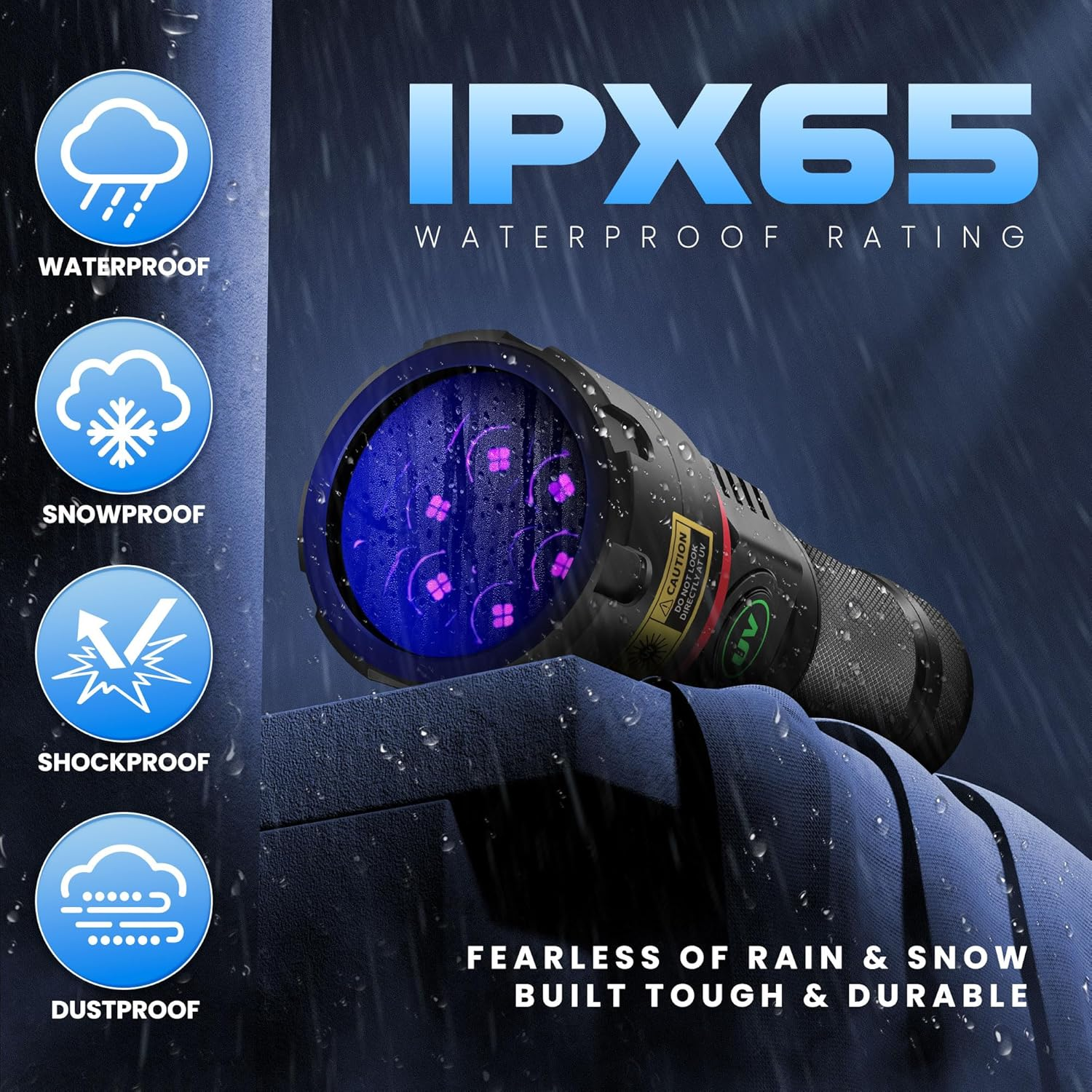 DARKBEAM UV Torch 365 Nm Black Light [6 X Quad-Core LED], Powerful 80W USB -C Rechargeable Flashlights, Wood Ultraviolet Detector for Urine, Rock, Uranium Glass, Resin image number 1