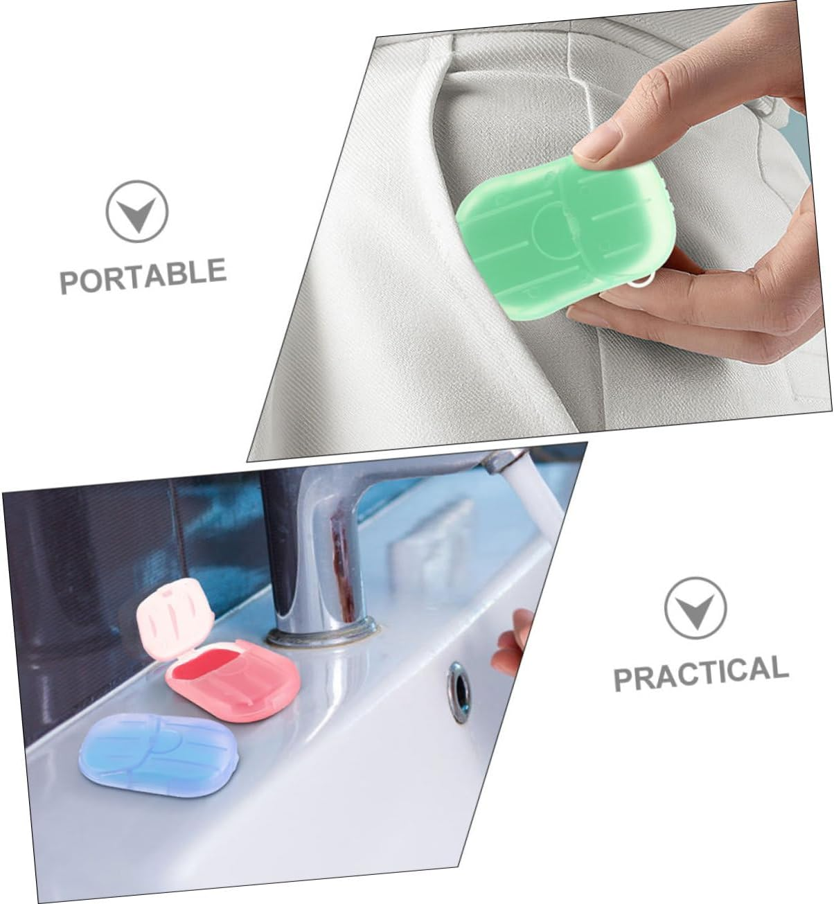 BRIGHTFUFU 12 Pack Portable Hand Soap Sheets Soap Paper for Travel Camping Hiking Outdoor Business Trips image number 3