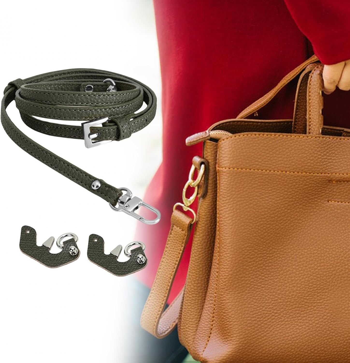 Wall Exchange Belt, Cross-Body Belt, Classic, Simple, Removable Pocket Shoulder Strap, Replacement For, Wallet Production, Briefcase, - Gray image number 7