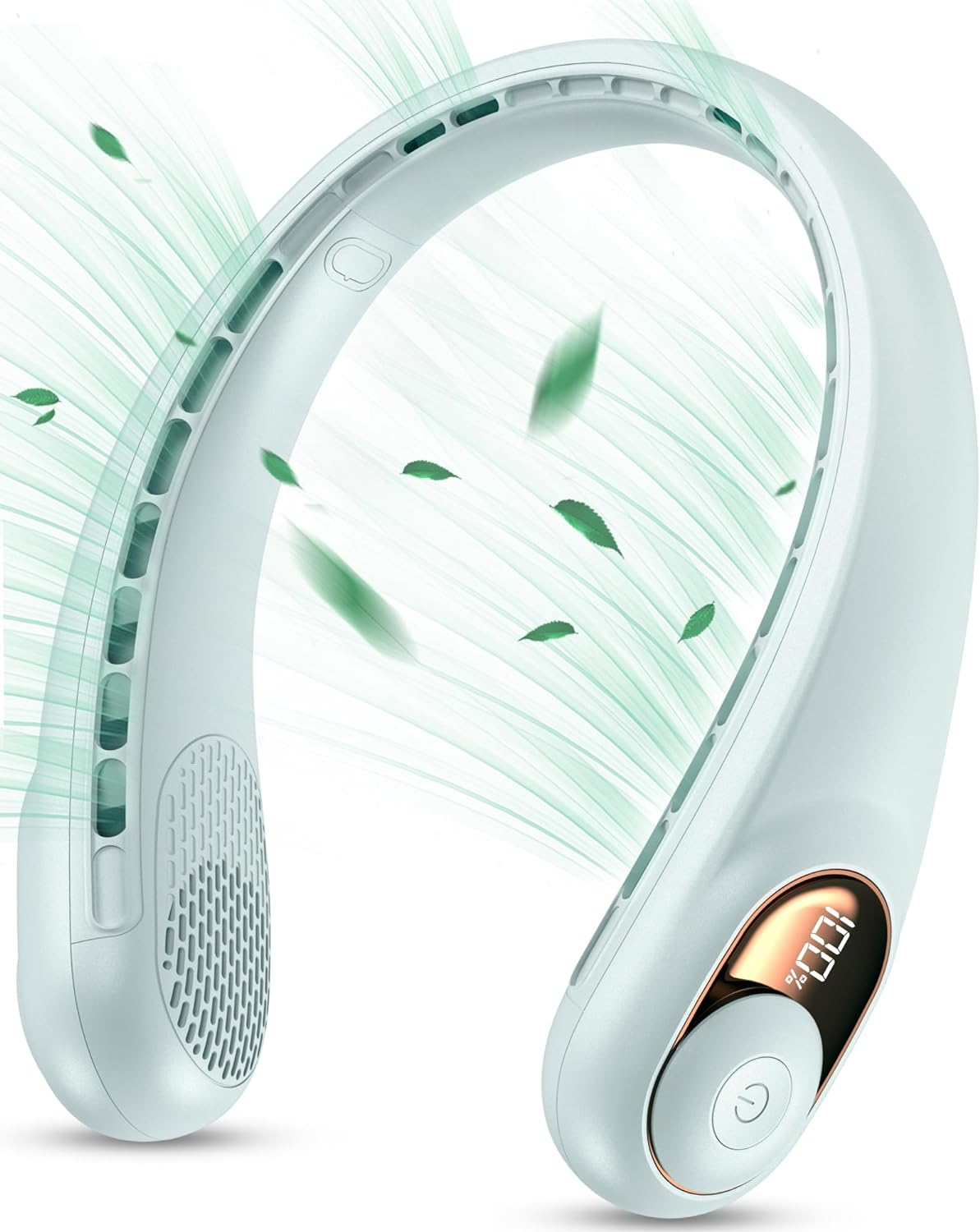 KIDEE Neck Fan, Portable Bladeless Neck Fans, Upgrade 360&deg; Airflow, Super Quiet, 3 Speeds, 4000Mah Personal Wearable Neck Fan, Upgraded Cooling Air Volume USB Rechargeable Hands Free Fan