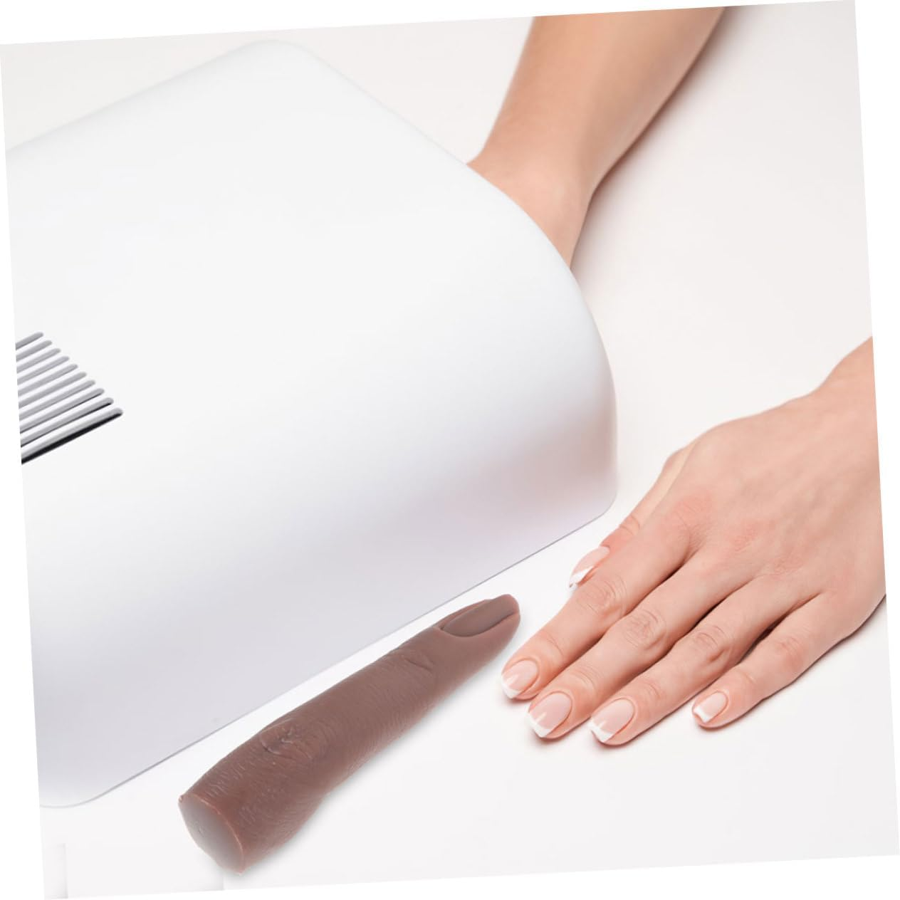 WOFASHPURET 3Pcs Nail Art Supplies Soft Silicone Manicure Fingertips Bendable Nail Practice Fingers Hand Model image number 4