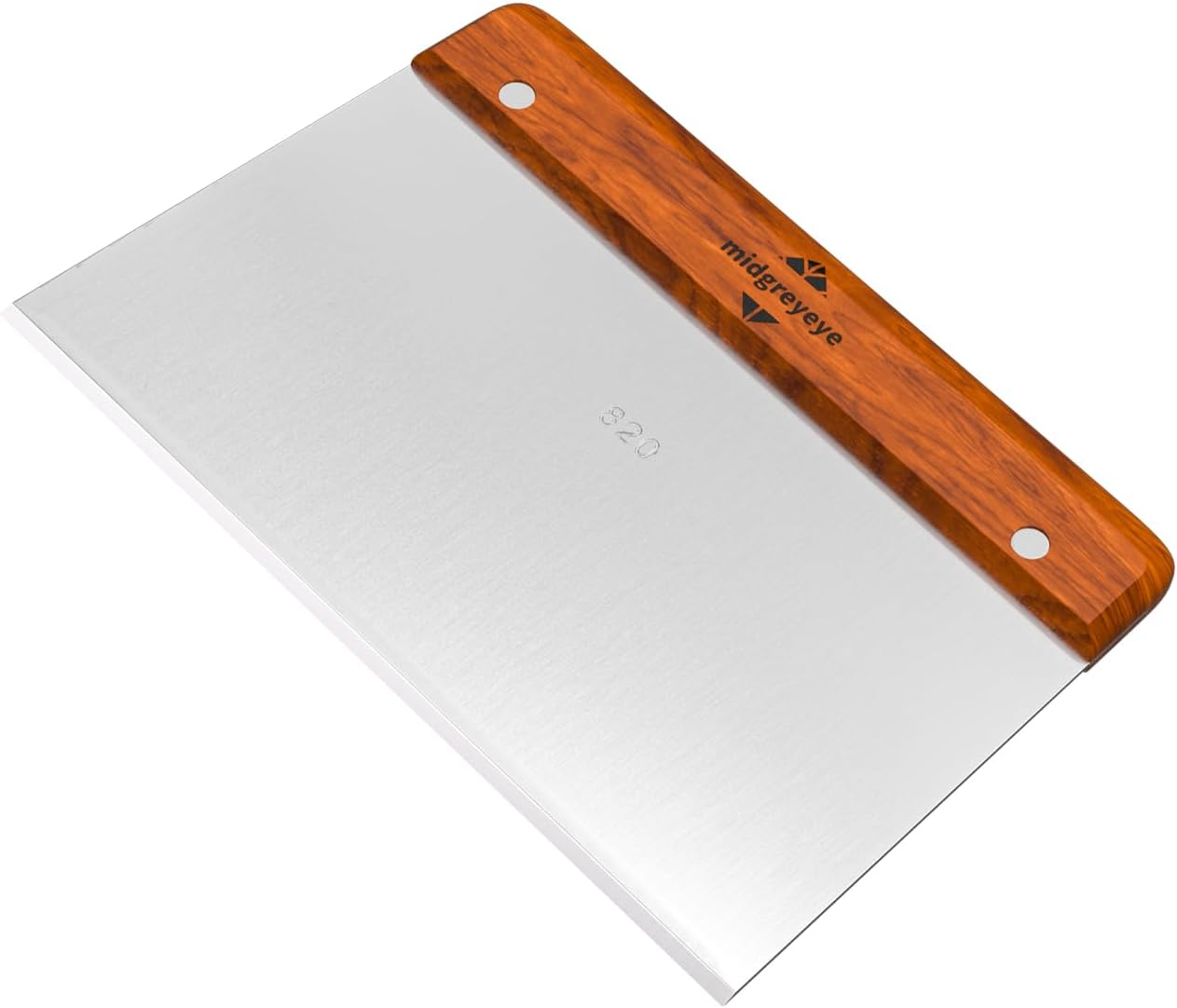 Midgreyeye Premium Bench Scraper Dough Cutter Large with Wooden Handle Dough Scraper Dough Card Dough Spatula Scraper Kitchen for Cake, Cake, Pizza, Cake, Dough, Baking Utensils (20 X 13 Cm) image number 2