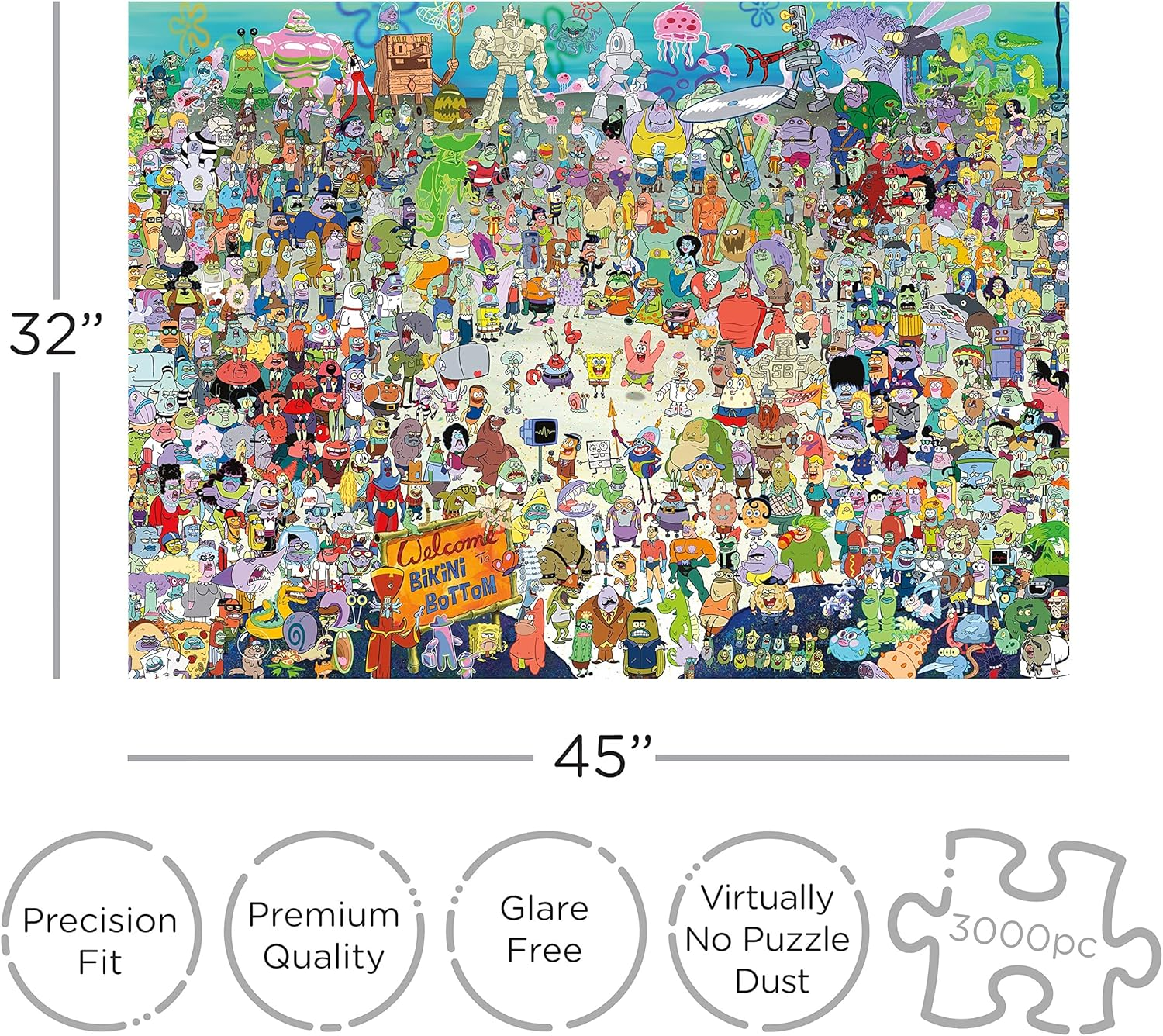 Aquarius 68508 Spongebob Squarepants 3,000Pc Puzzle image number 6