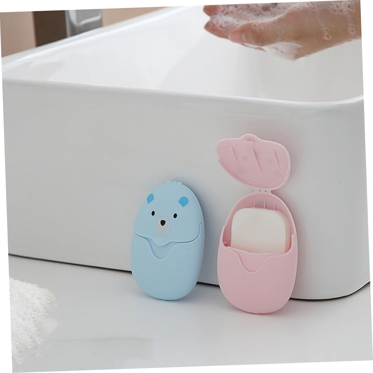 BRIGHTFUFU Travel Container Toiletry Mini Travel Soap for Hand Washing Natural Biodegradable Soap Flakes image number 5