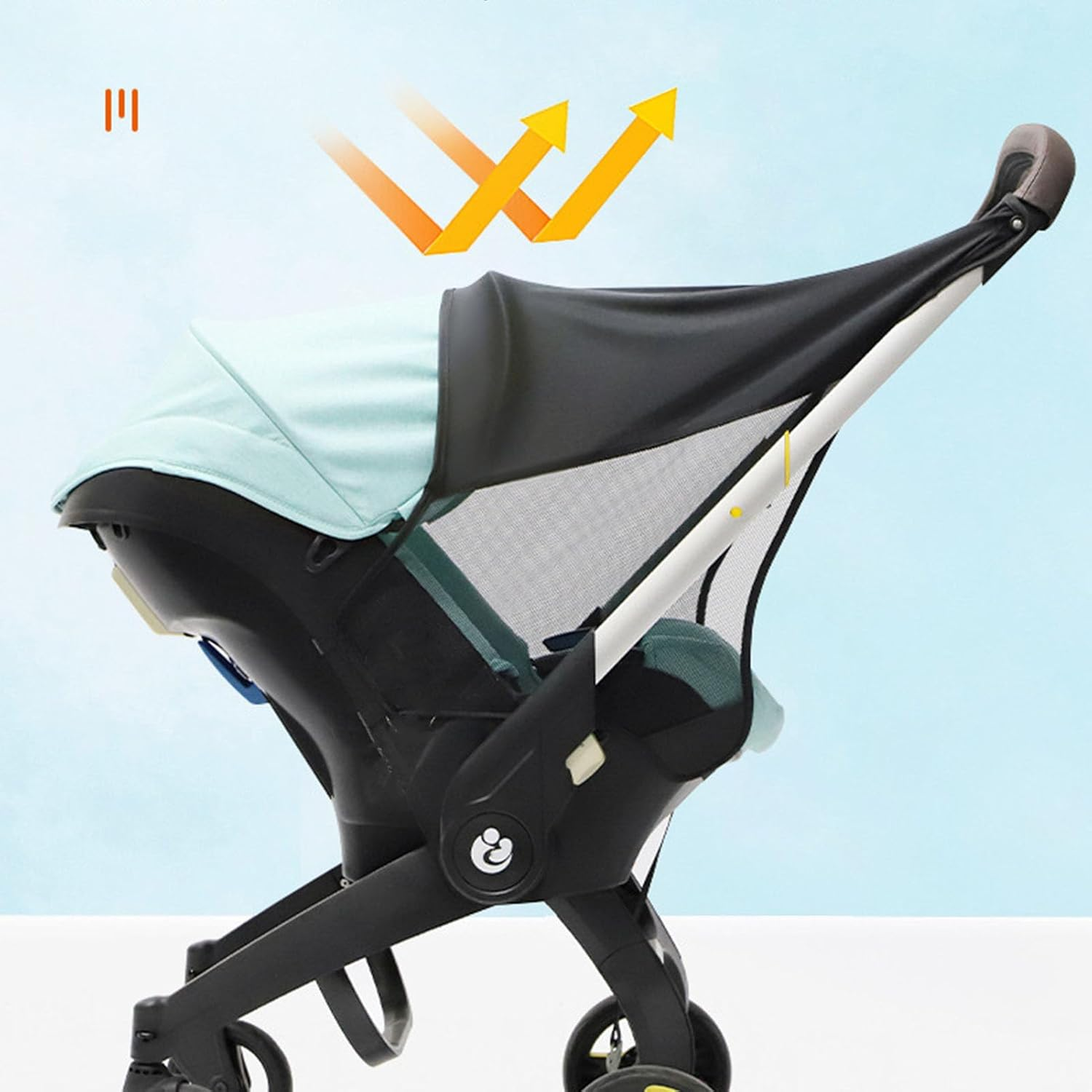 Stroller Sunshade, Sun Visor UV Protect for Baby Stroller UV Protection Newborn Extension Universal Fit Stroller Cover Baby Stroller Summer Accessories Universal Stroller for Baby image number 6