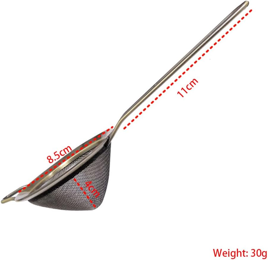 Cocktail Strainer, Stainless Steel Fine Mesh Filter Bartender Conical Colander Bar Accessories for Tea, Juice and Coffee - Silver - Black image number 2