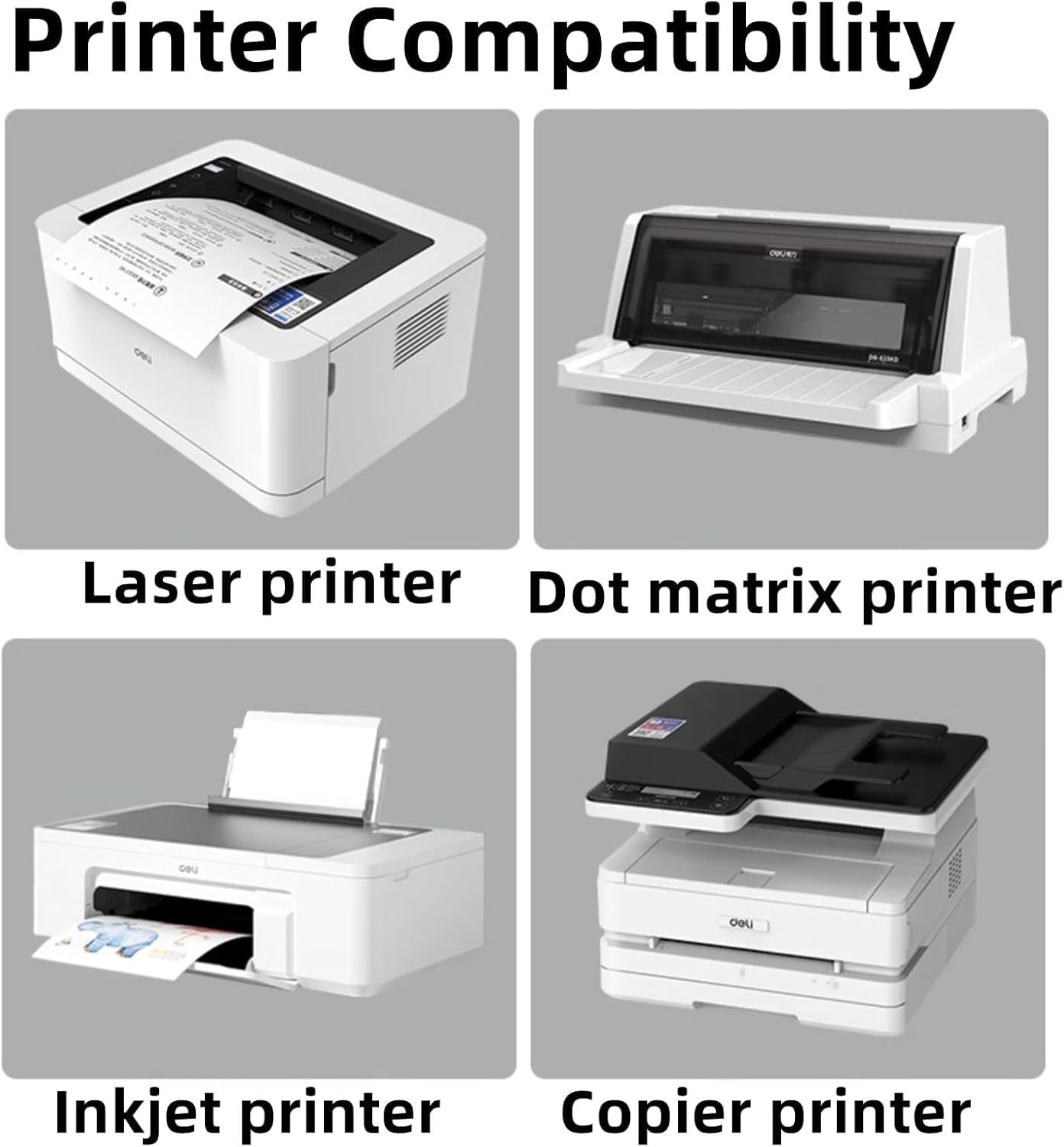 Label Sticker Paper, 50 Sheets A4 Full-Page White Matte Printable Self Adhesive Paper for Inkjet Laser Needle Printer (210X297MM) image number 1