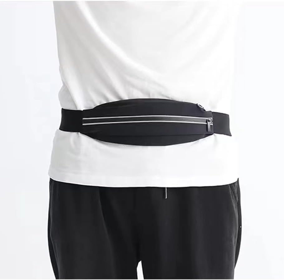 Lianjia Running Belt with Waterproof Bounce，Adjustable Waterpro for Phone Holder Runners Belt, Slim and Money Belt for Women and Men Running Bag, Apply to Fitness, Hiking Traveling (Black image number 4