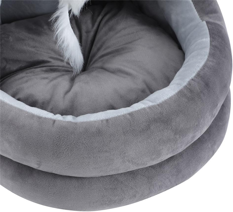 Paws & Claws Plush Velvet Cat Cave, Grey, 42 X 40 X 38 Cm Size image number 4