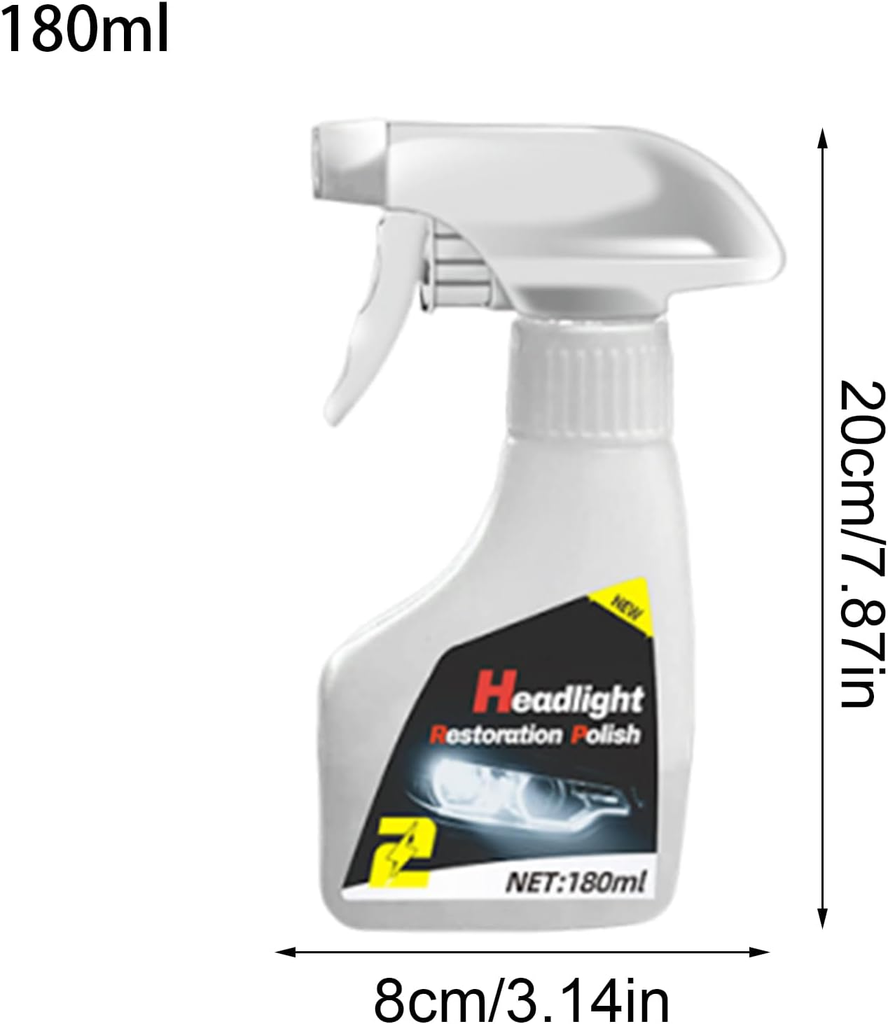 Headlight Restoration Kit, 180Ml Headlight Polishing Cleaner Coating Agent, Automotive Detailing Supplies for Yellowing Blur Recovery Road Trip Truck RV Maintenance Safe Driving image number 3