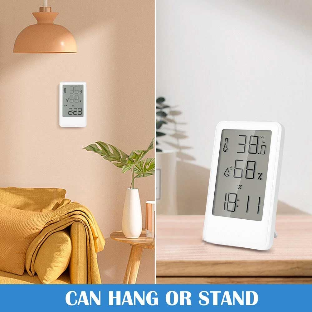 Digital Hygrometer Thermometer, Room Humidity Meter, Temperature Meter Maximum Minimum Recording Temperature Digital Display (Black) - White image number 4