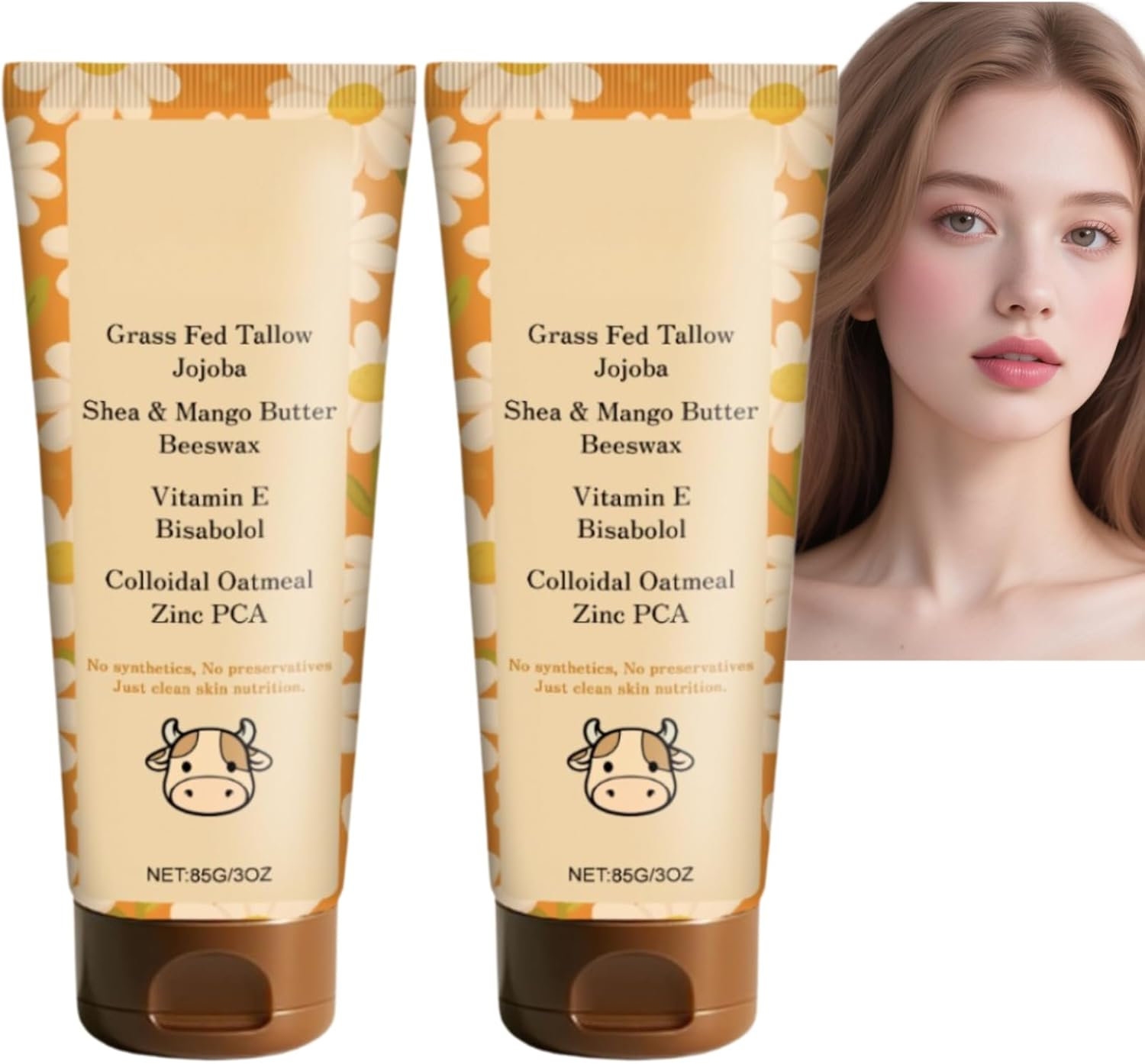 Belano Tallow Glow Balm, Tallow Barrier Reconstruction Balm with Colloidal Oatmeal & Organic Tallow, Deep Nourishment & Long-Lasting Hydration, Supports Skin&rsquo;S Natural Barrier (2Pcs)