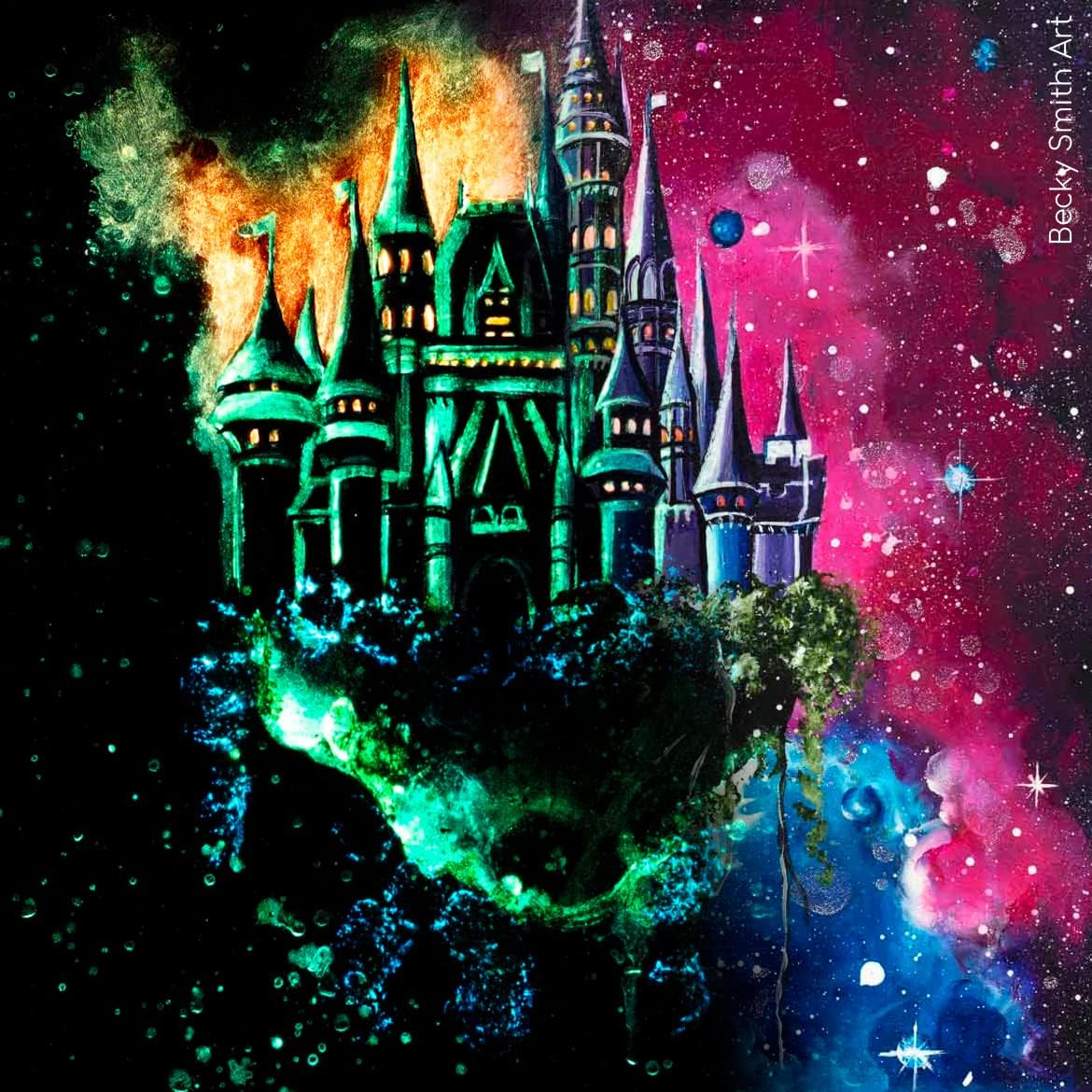 Nebula Glow in the Dark Paint (20Ml) Pink with Orange Glow, Non-Toxic, Water Based, by Spacebeams