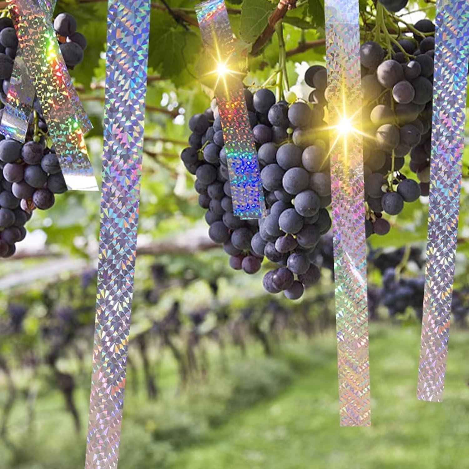 Xolixorium Bird Deterrent Tape 90M, Holographic Reflective Pigeon & Woodpecker Scare Ribbon with Audible and Visual Flash for Outdoor Use image number 3