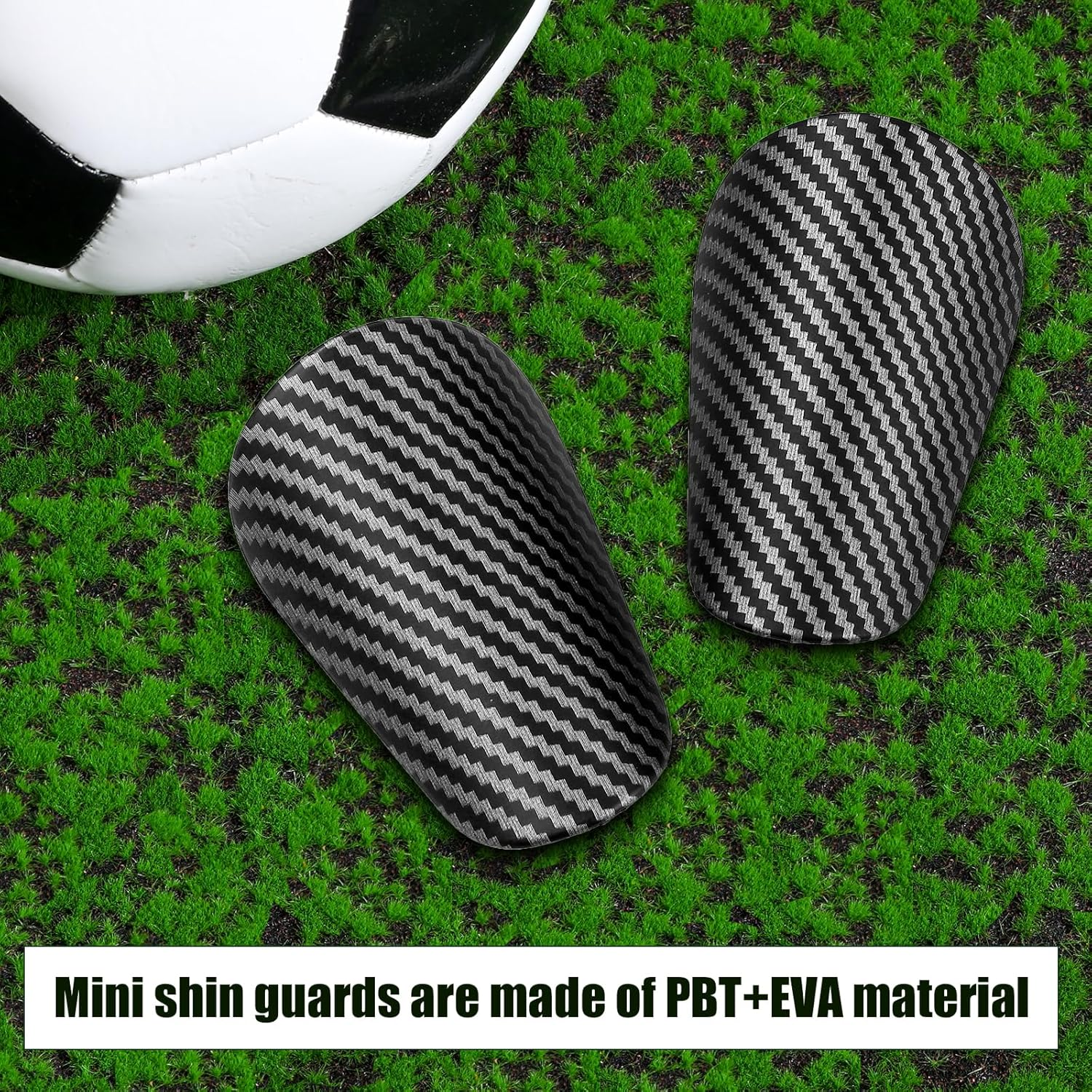 2Pcs Mini Soccer Shin Guards, 3.94X2.36 Inch Stripe Mini Shin Pads Mini Shin Guards Protective Equipment Shin Guards for Adults Teenagers Women Men Boys Girls image number 1
