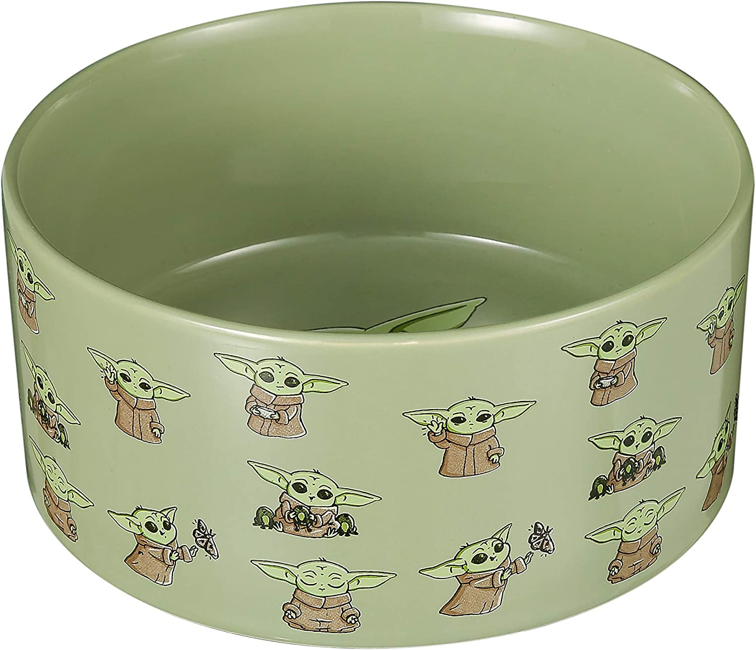 Star Wars the Mandalorian Baby Yoda Ceramic Dog Bowl, 3.5 Cups | Meal Time Star Wars Dog Food Bowl, Green Dog Bowl with Baby Yoda | Dog Water Bowl for Dry Food or Wet Food