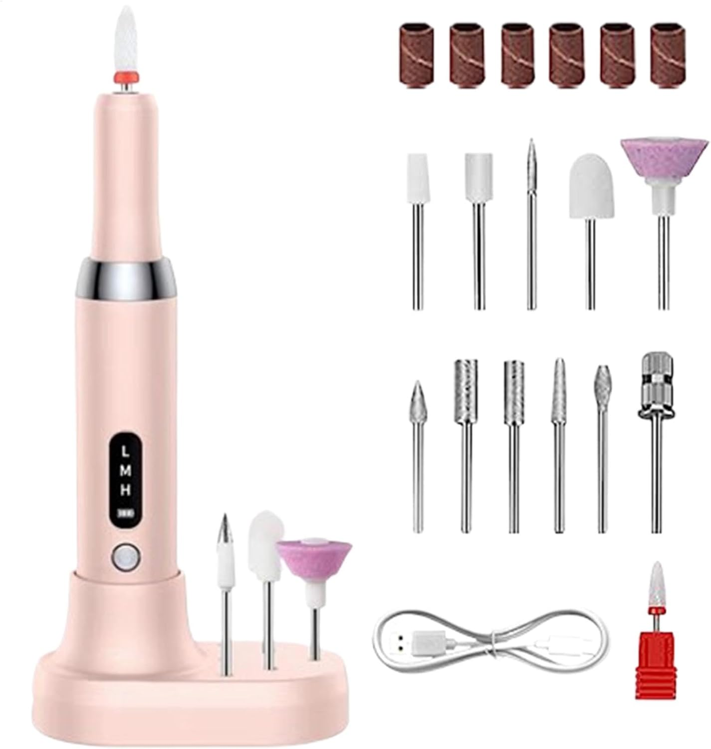 Electric Nail File, Electric Nail Lime Kit for Women - Wireless Nail Drill 3 Modes Portable Nail Drill | Nail Drill, Hair Grinder with 12 Forests For