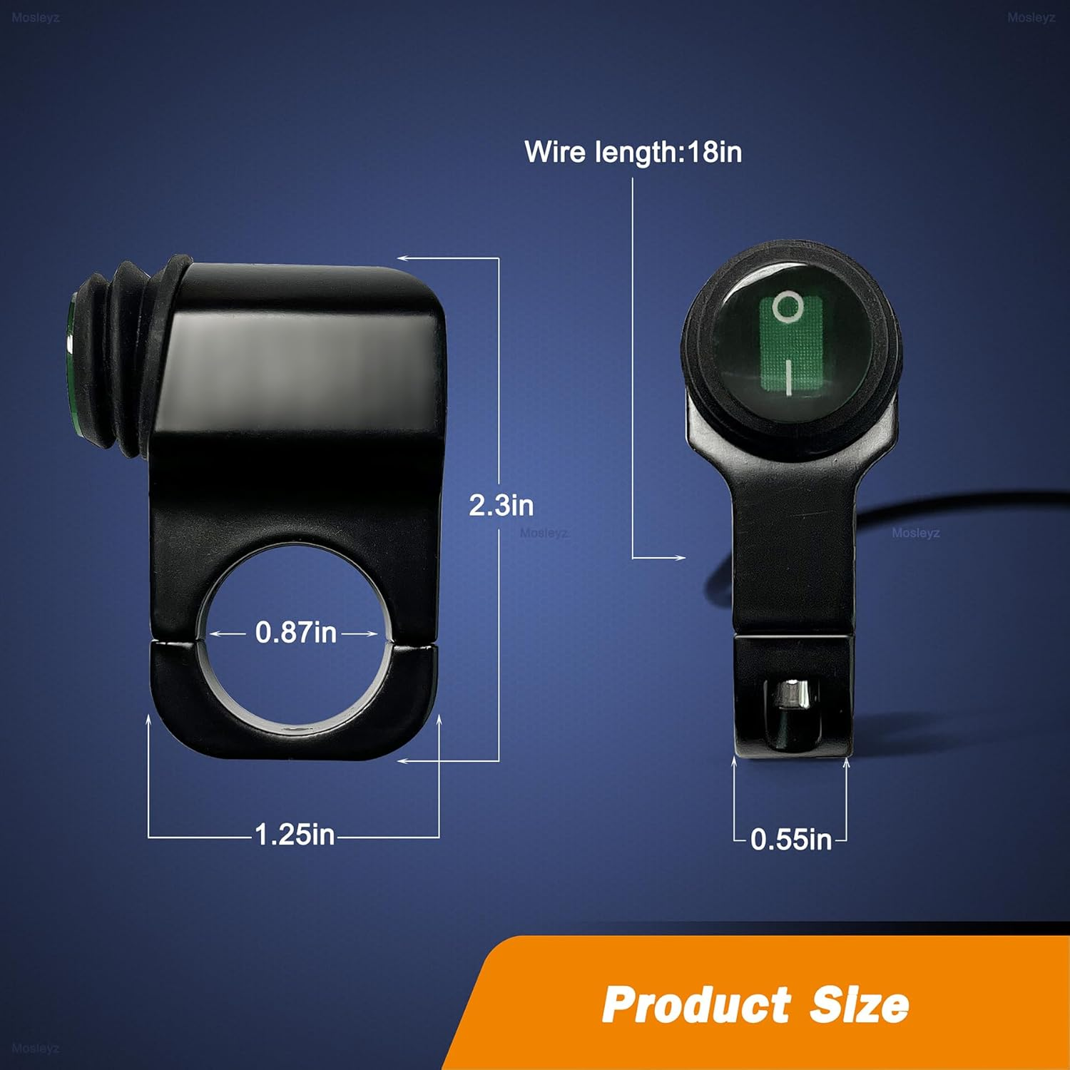 ATV Light Switch 12V Waterproof Aluminum Alloy Motorcycle Handlebar Switches for Motorcycle ATV UTV- Fits 7/8" Handlebars (22Mm) Green 1 Piece image number 5