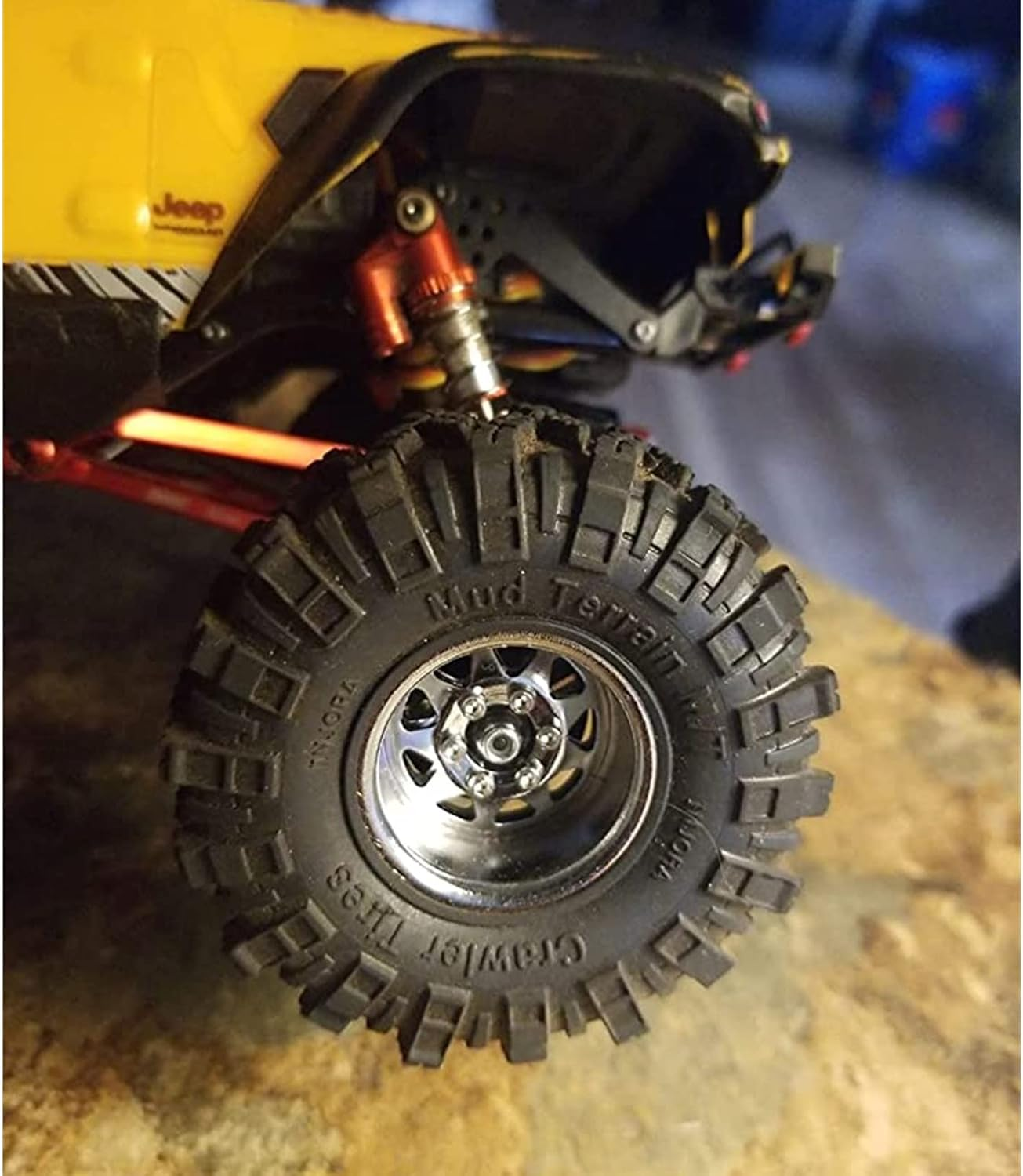 INJORA 1.0 Beadlock Wheel Stamped Steel Beadlock Deep Dish 1.0" Wheels for Axial SCX24 Gladiator Deadbolt Bronco C10 JLU Upgrade Parts(Silver) image number 2