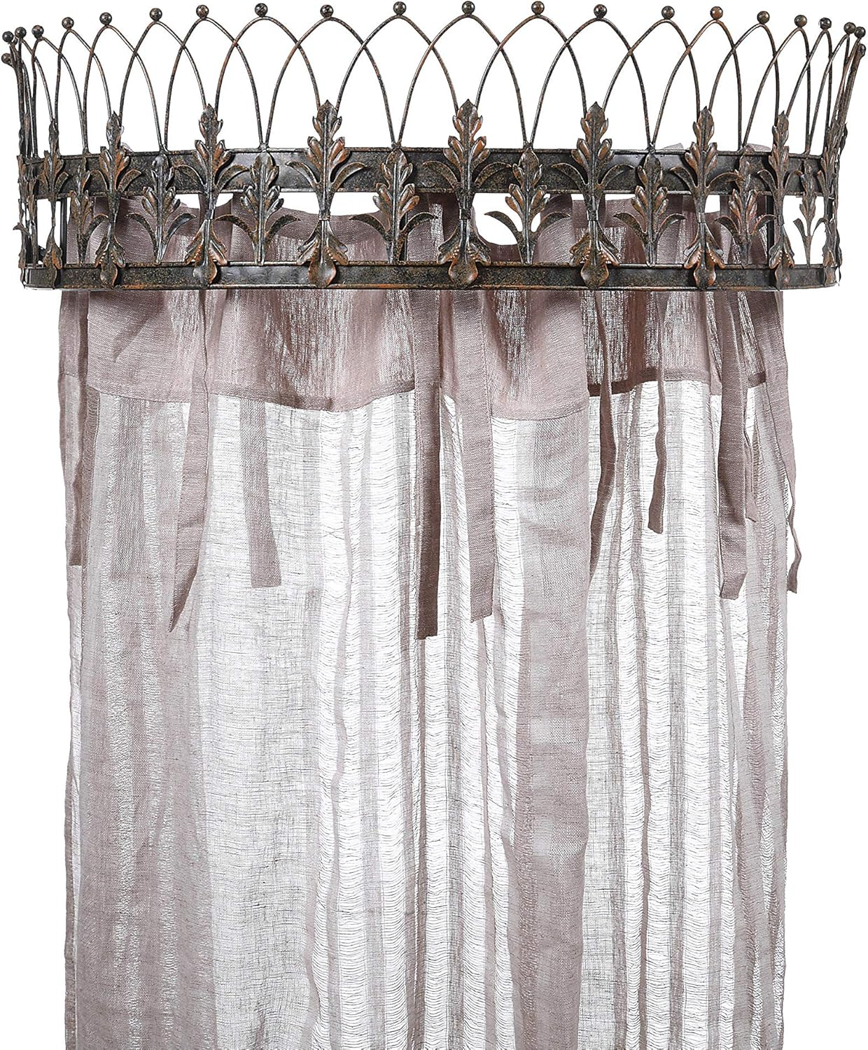 Creative Co-Op Rust Metal Curtain Crown - Silver image number 6