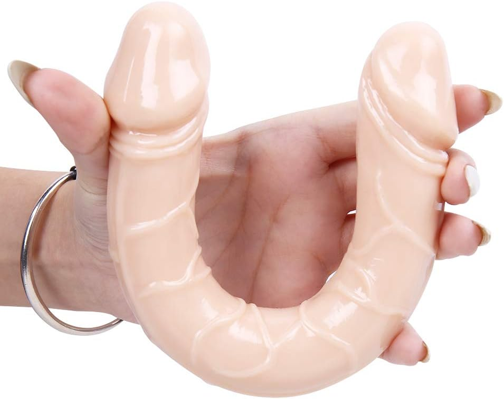 23.5CM Double Dong Dildo Head Design, Realistic Dildo Toys Sex Toys Double Layer of Silicone,Silicone Wand Flexible Versatile Personal Tool (Flesh) image number 3
