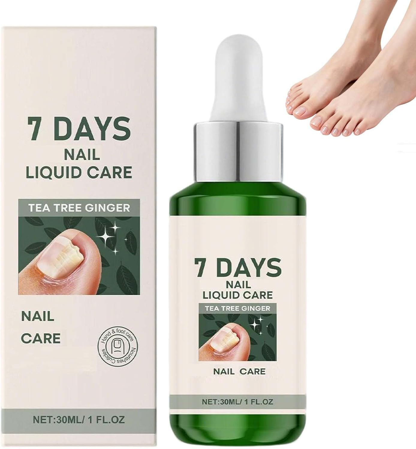 Ginger Nail Growth Serum, Nail Repair & Strengthener for Weak & Brittle Nails Serum, Damaged Broken Discolored Nails, 7 Days Toenail Treatment Extra Strength for Toenails Anti-Breakage Serums (4PCS)