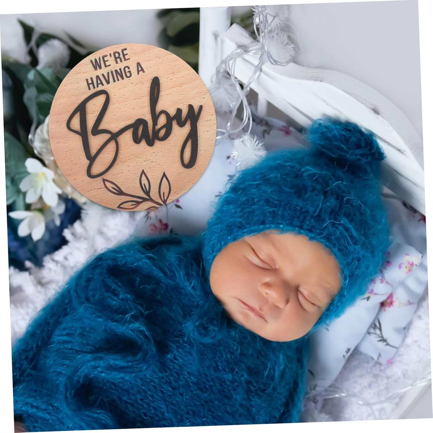 Wooden Baby Arrival Sign Newborn Birth Announcement Plaque Baby Announcement Sign for Hospital Home Nursery Newborn Decor image number 3