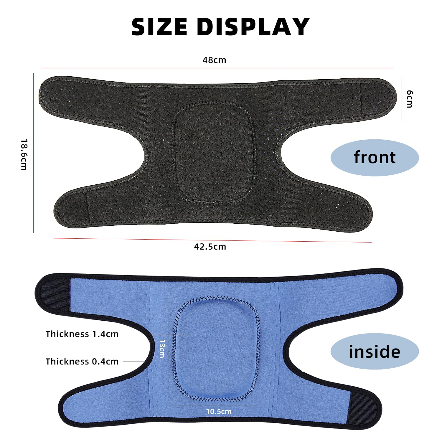 Knee Pads for Work & Sports - Thick Sponge Cushion, Anti-Slip & Collision Avoidance Design - Breathable Adjustable Knee Protector for Running, Cycling, Dance, Gardening - Men/Women (Black) image number 4