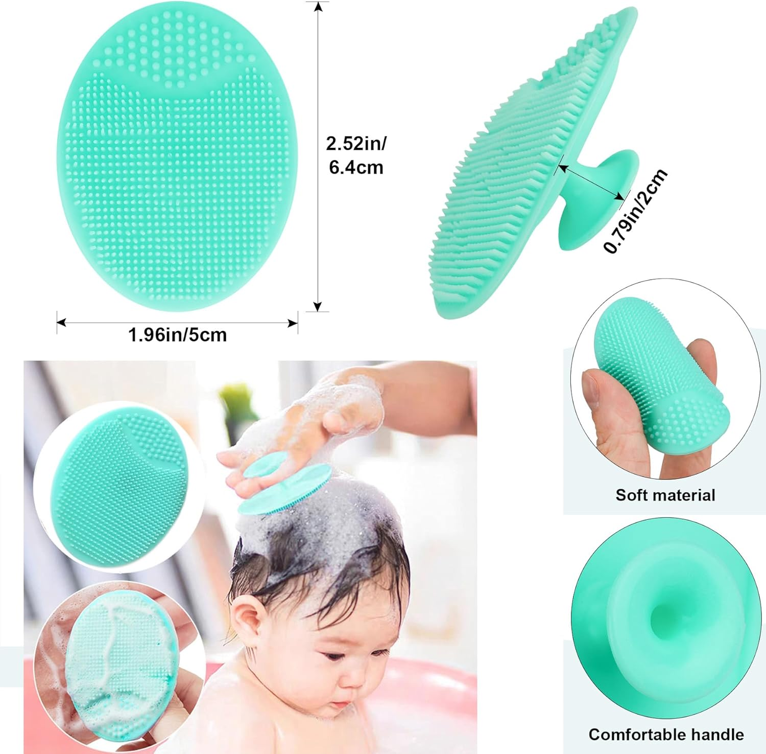 Baby Hair Brush, Goat Bristles Brush and Baby Cradle Cap Brush Set for Cradle Cap Wood Bristle Brush for Newborns and Toddlers (2 Piece) image number 3
