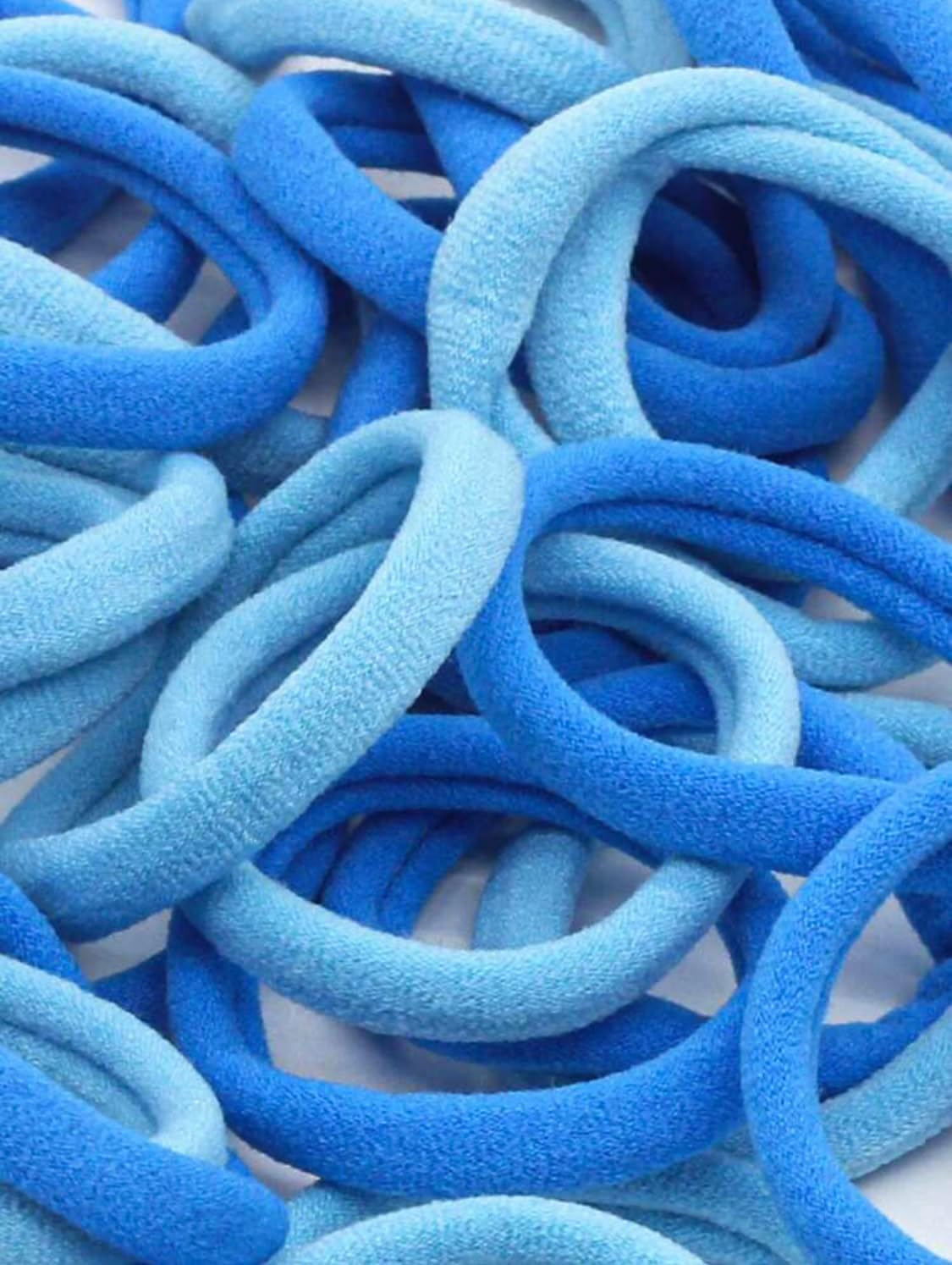 (Blue) 50 Hair Bobbles for Women, Men or Girls - Available in Various Colours - Very Soft, Will Not Pull or Damage Hair image number 5