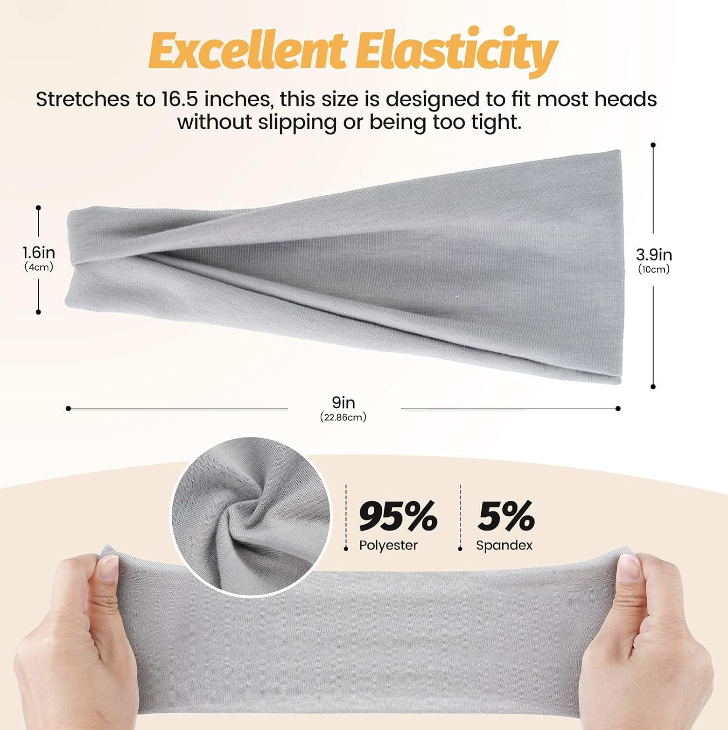 Headband, 6Pcs Sweatband Set for Women, Sweat-Wicking Soft Breathable & Skin-Friendly Hair Bands, Lightweight Stylish Hair Accessories for Workout, Gym, Yoga, Running, Sports, Fitness - Multicolor 1 image number 6