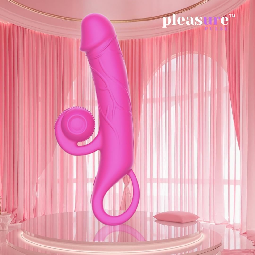 PLEASURE PULSE Pleasure Pulse Thrusting Rabbit Vibrator &ndash; Dual Motor G-Spot Dildo with Clitoral & Nipple Stimulation, 10+10 Powerful Vibration Modes, Realistic Curved Shaft & Rechargeable Snail Design &ndash; Adult Toy for Women & Couples Wild Berry image number 4