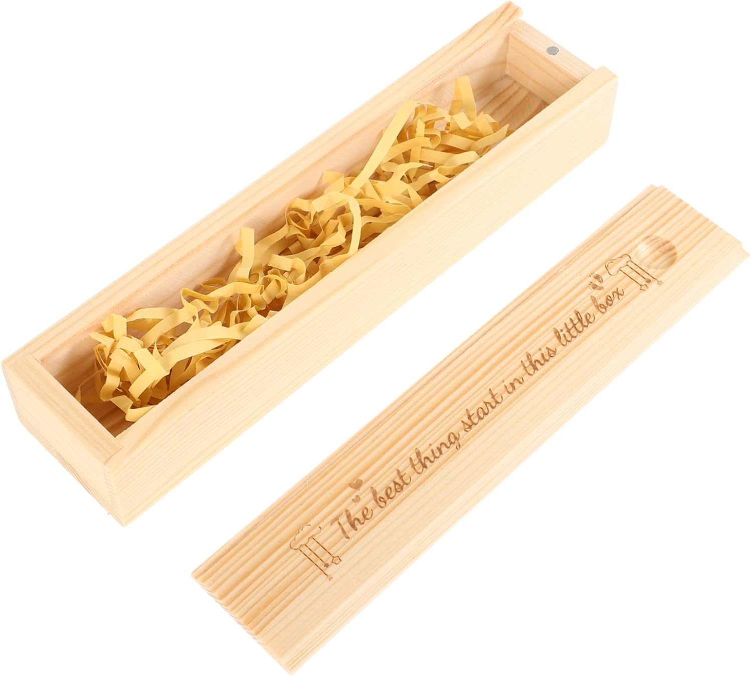 Iplusmile Wooden Pregnancy Test Keepsake Box for Newborn Announcement Lidded Storage Case for Pregnant Women Unique Shower image number 6