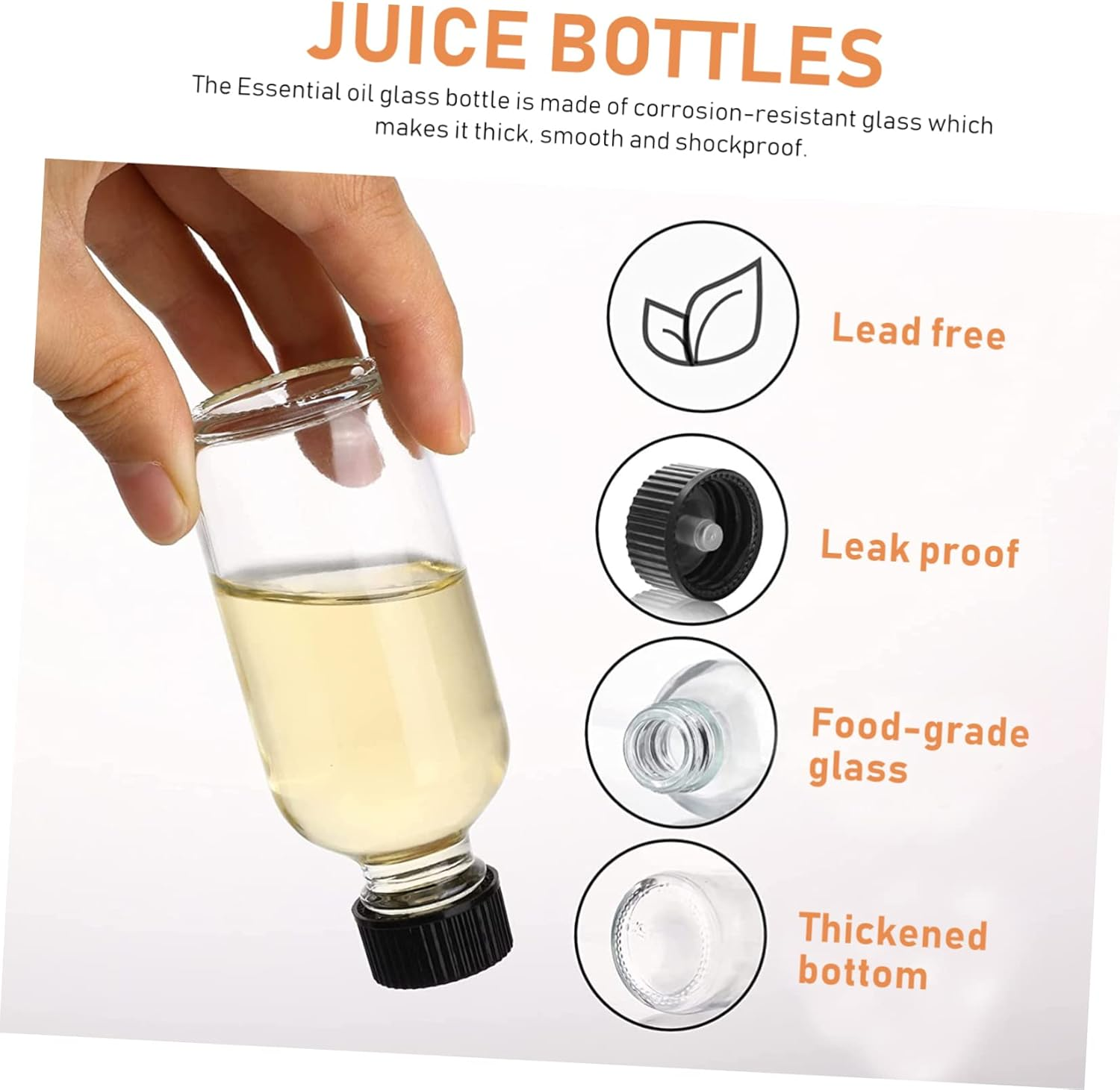 STOBAZA 15Pcs Essential Oil Vials Glass Bottles Perfume Bottle for Travel Multipurpose Small for Makeup image number 5