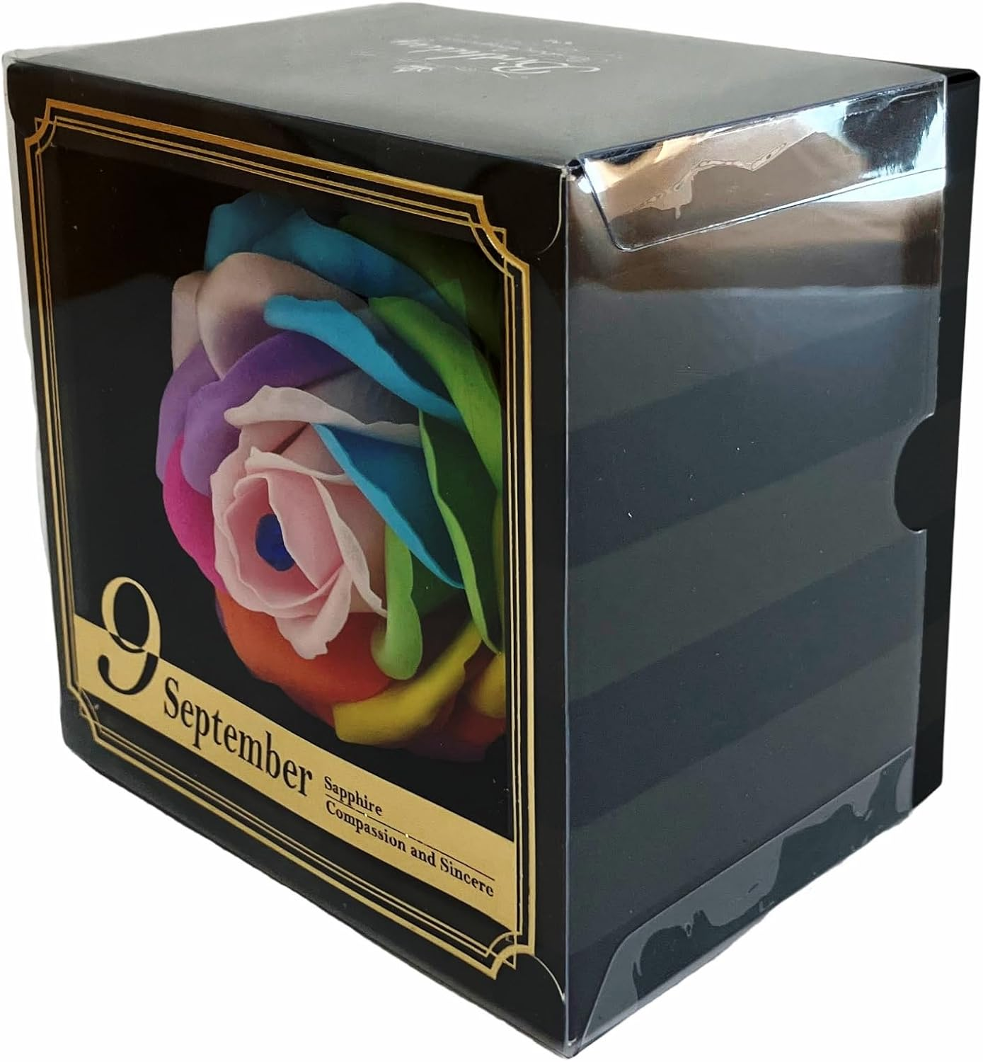 Q-FLA Soap Flower Birthday Rainbow September Birthstone Sapphire Rainbow image number 1