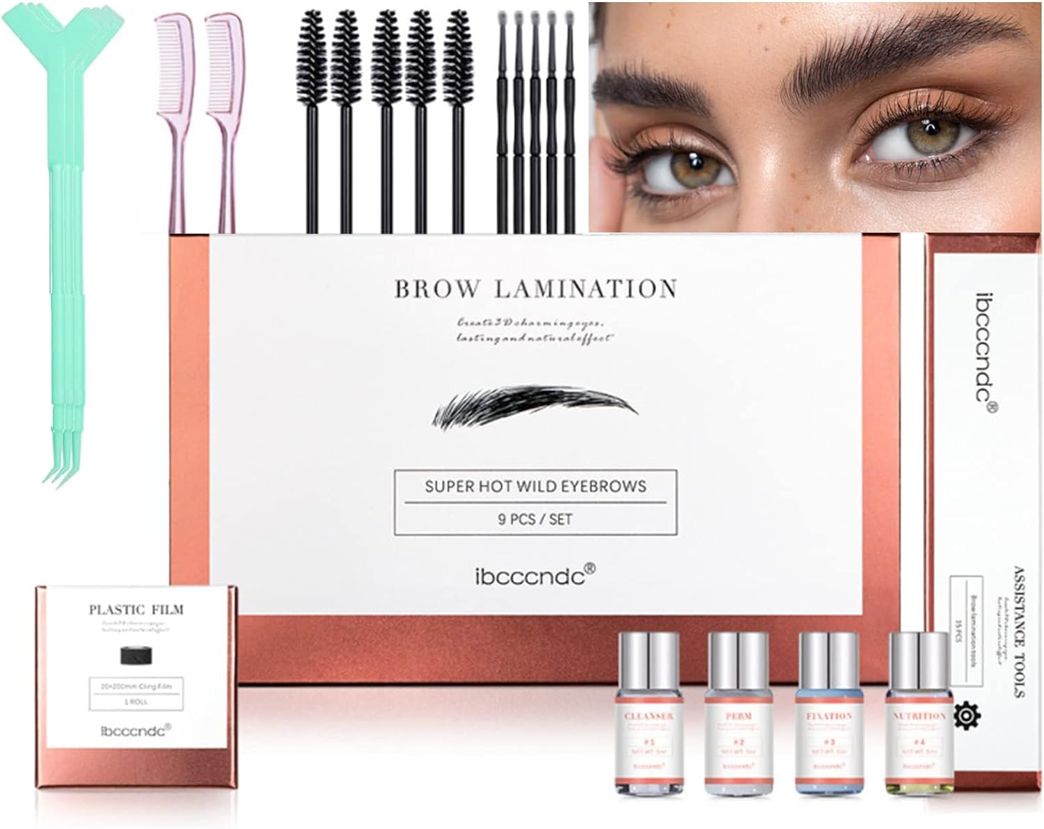 Joyeee Professional Brow Lamination Kit, 3D Eyebrow Perm Kit Eyebrow Lifting Eye Brow Lift Kit for Instant Fuller Brow Semi-Permanent Perming Curling Suitable for Home DIY Salon Use #2